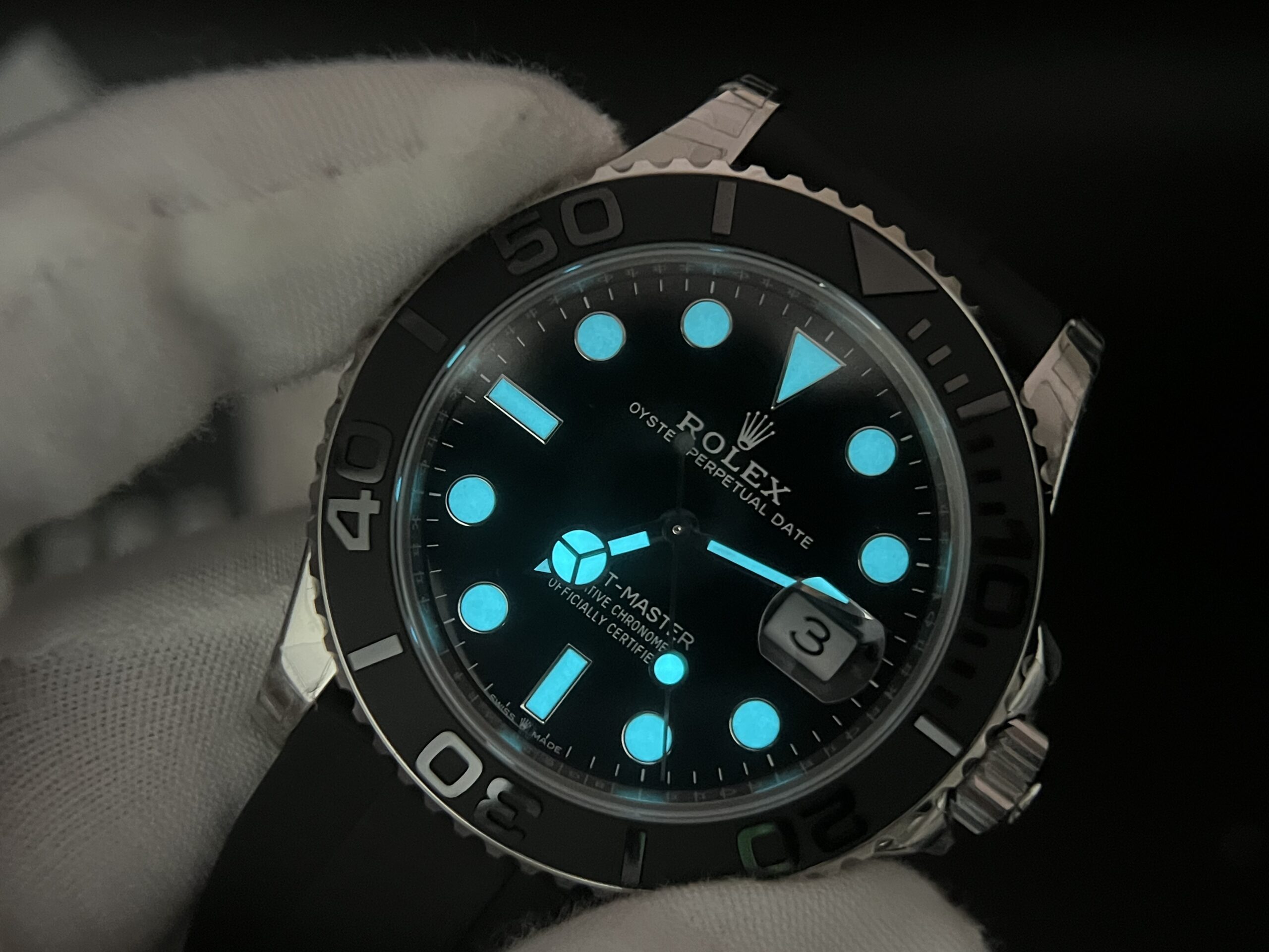 138 grams Yacht-Master 42mm 226659 VSF 1:1 Best Edition Black Ceramic Bezel on Black Rubber Strap V2 version - Image 12