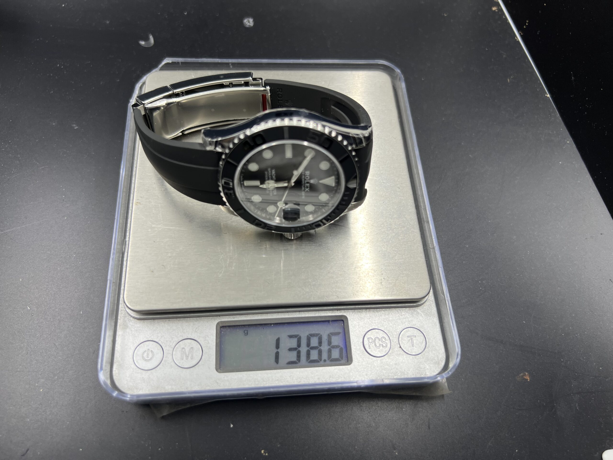 138 grams Yacht-Master 42mm 226659 VSF 1:1 Best Edition Black Ceramic Bezel on Black Rubber Strap V2 version