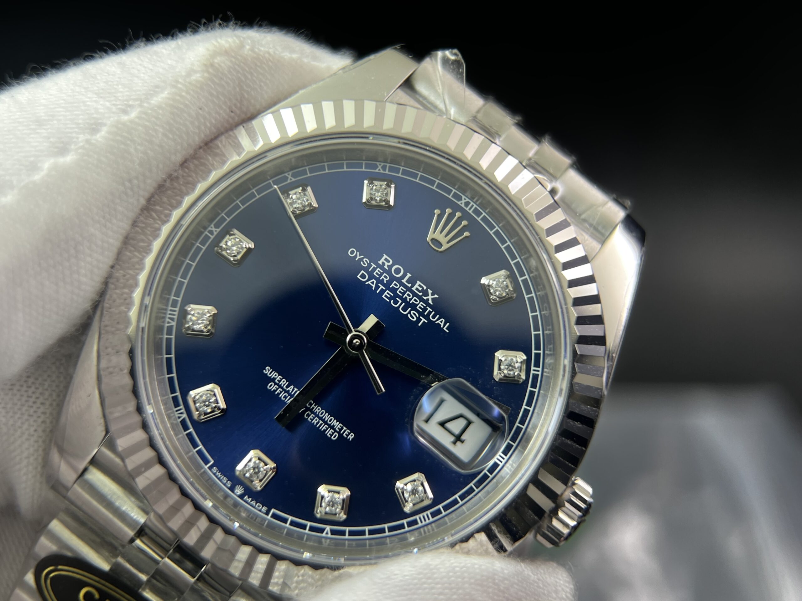 DateJust 41 126334 Clean 1:1 Best Edition 904L Steel Blue Diamond Dial on Jubilee Bracelet VR3235 - Image 4