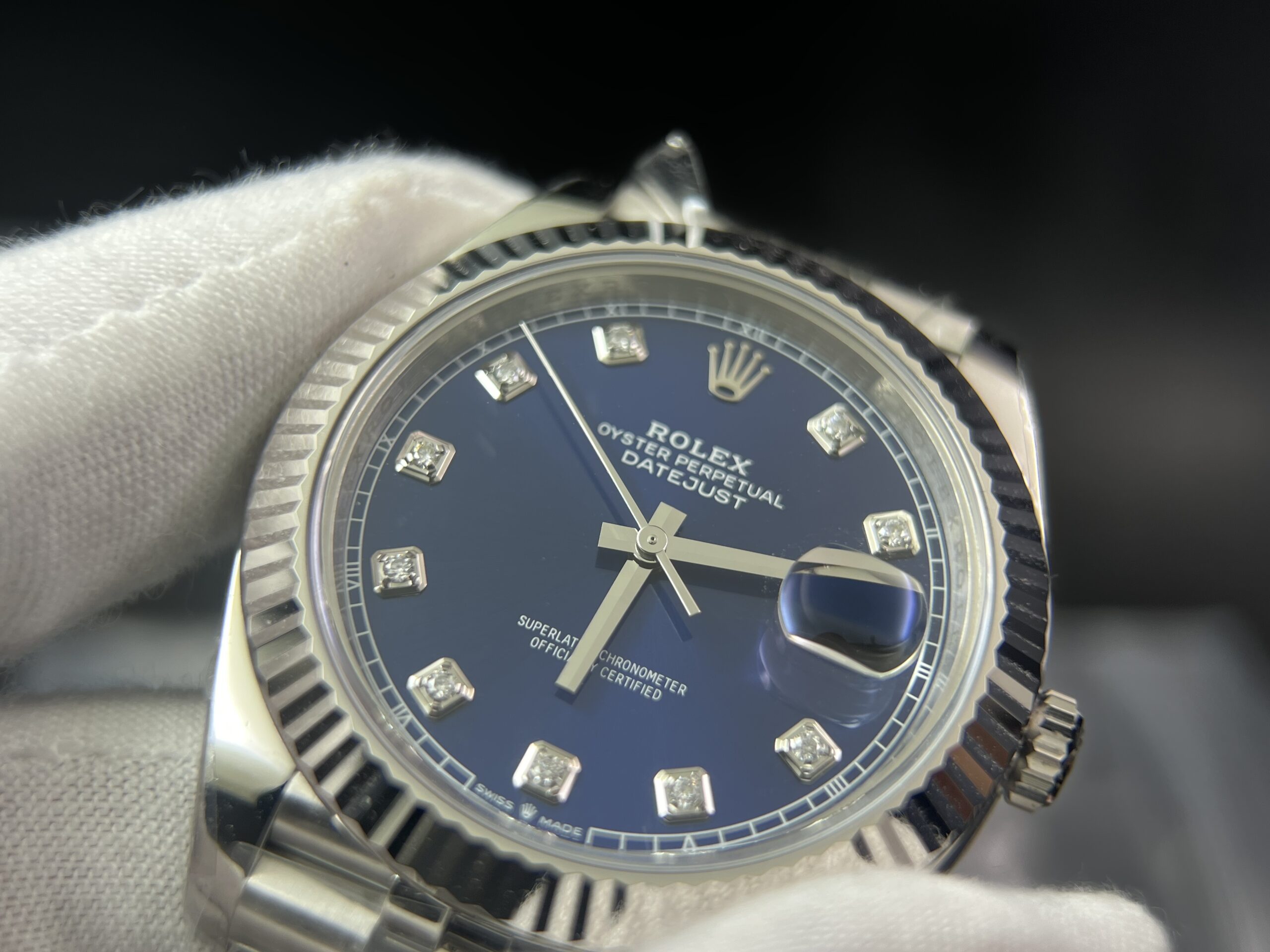 DateJust 41 126334 Clean 1:1 Best Edition 904L Steel Blue Diamond Dial on Jubilee Bracelet VR3235 - Image 5