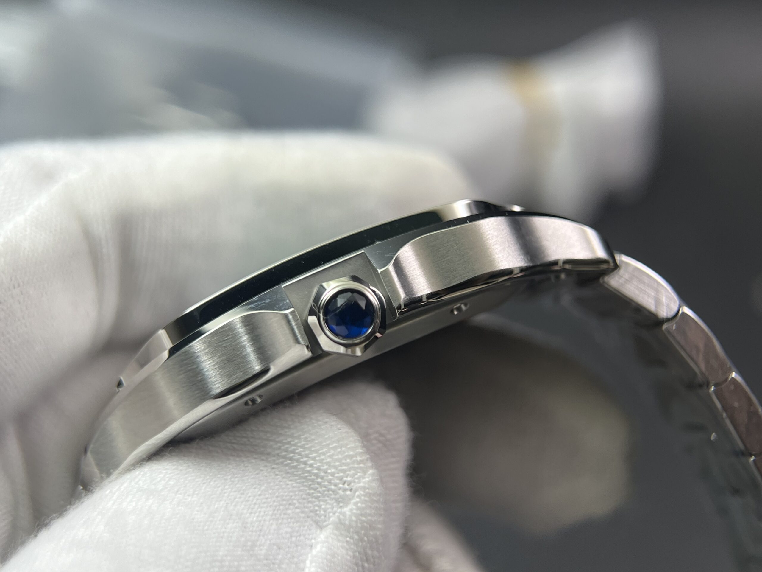 Santos de Cartier XL 40mm SS BVF 1:1 Best Edition Green Dial on SS Bracelet MIYOTA 9015 - Image 8