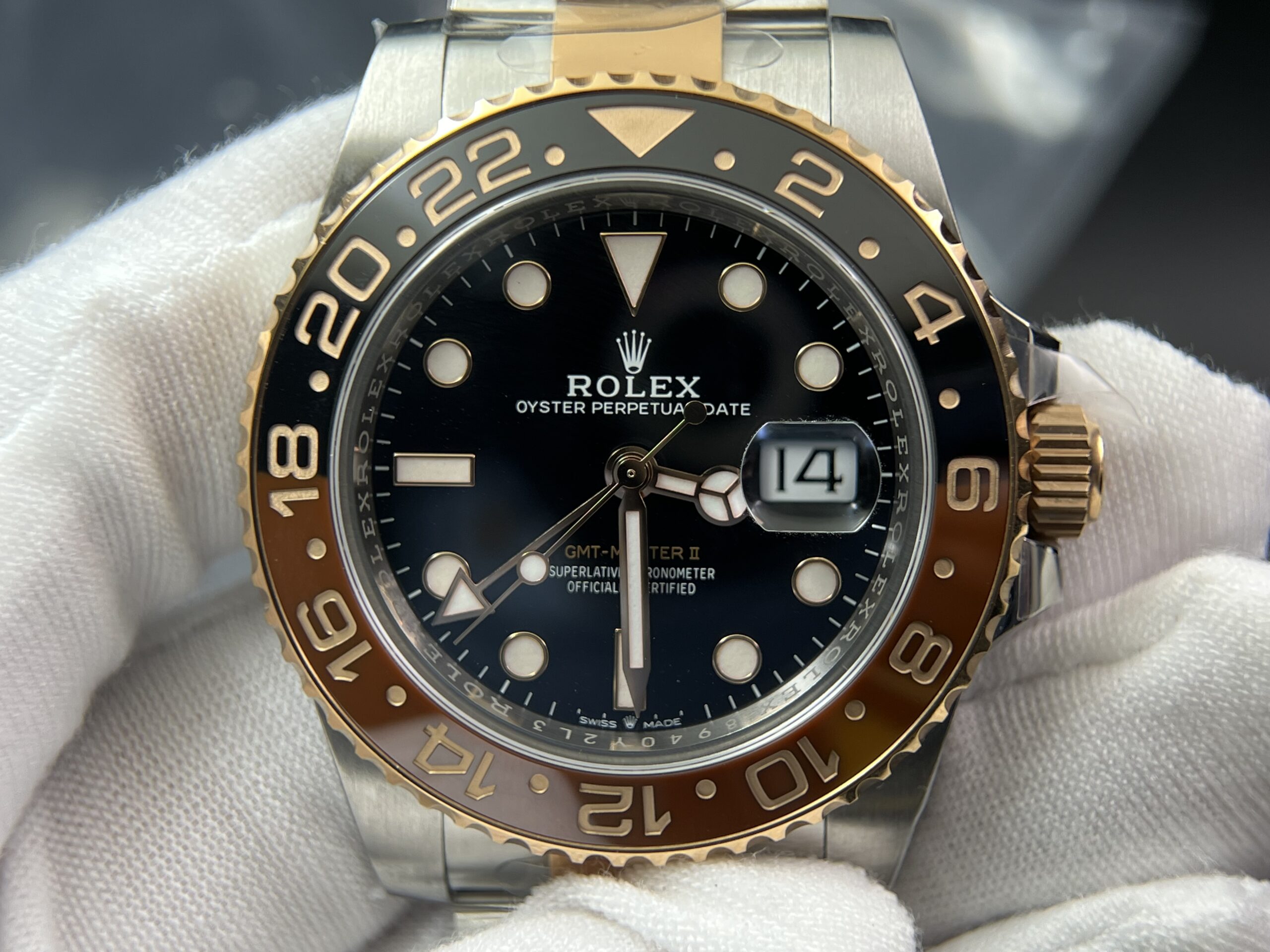 GMT-Master II 126711 CHNR Black/Brown Ceramic Clean Factory Best Edition on SS/RG Bracelet DD3285 V3 version - Image 2