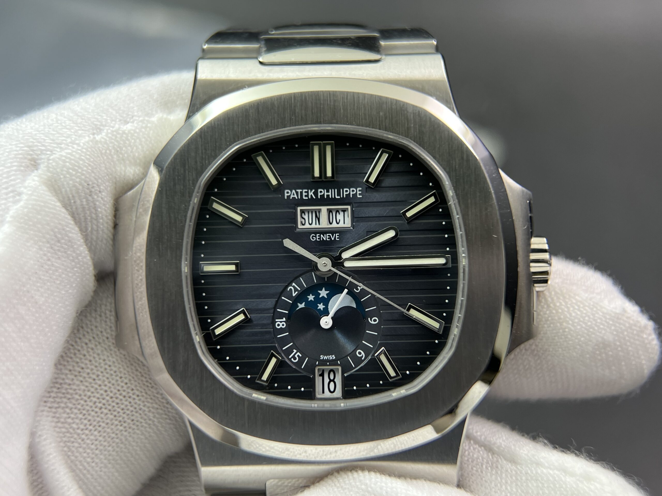 Nautilus 5726 Full Function SS PPF 1:1 Best Edition Blue Dial on SS Bracelet A324 - Image 8