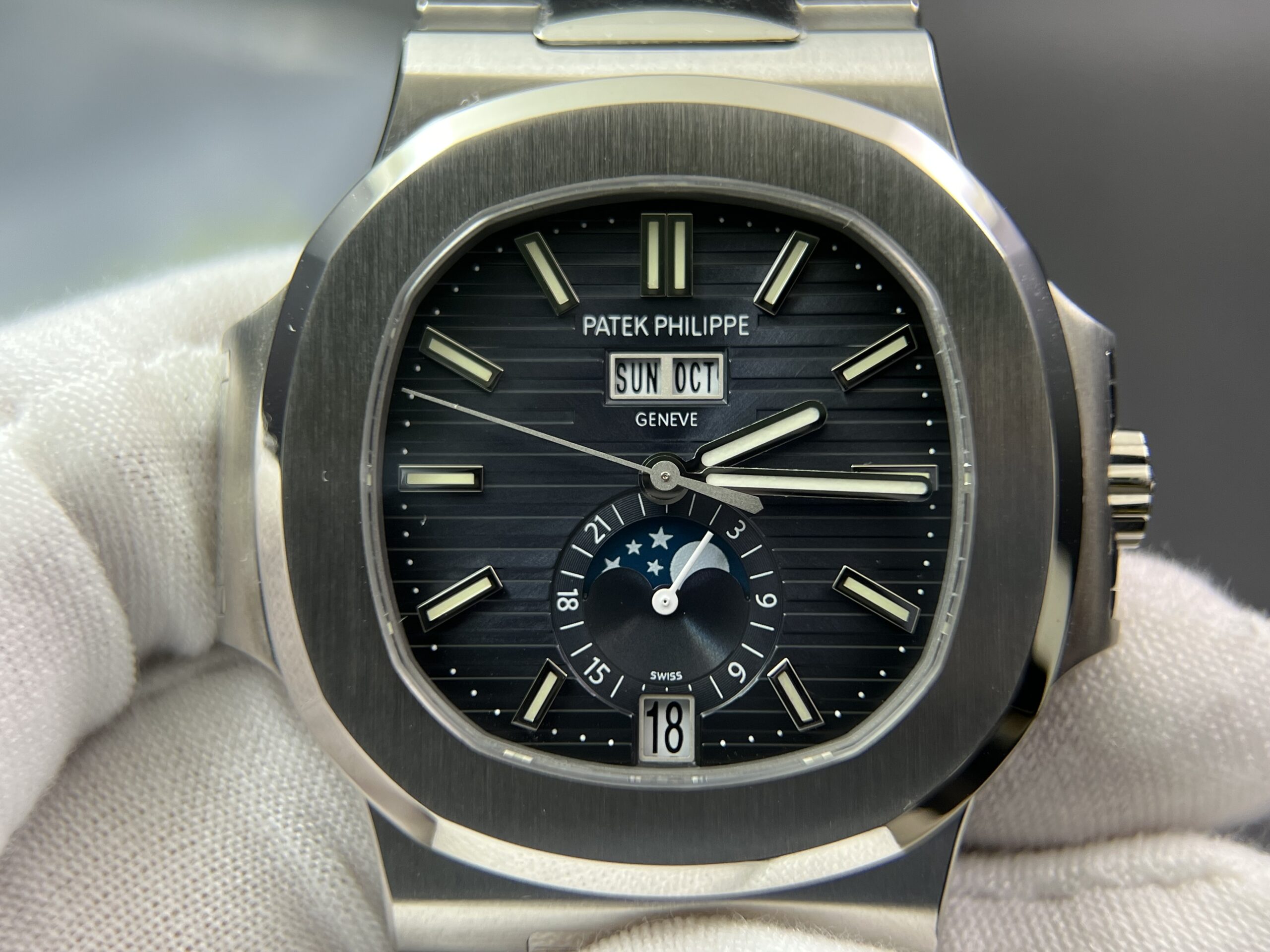 Nautilus 5726 Full Function SS PPF 1:1 Best Edition Blue Dial on SS Bracelet A324 - Image 4