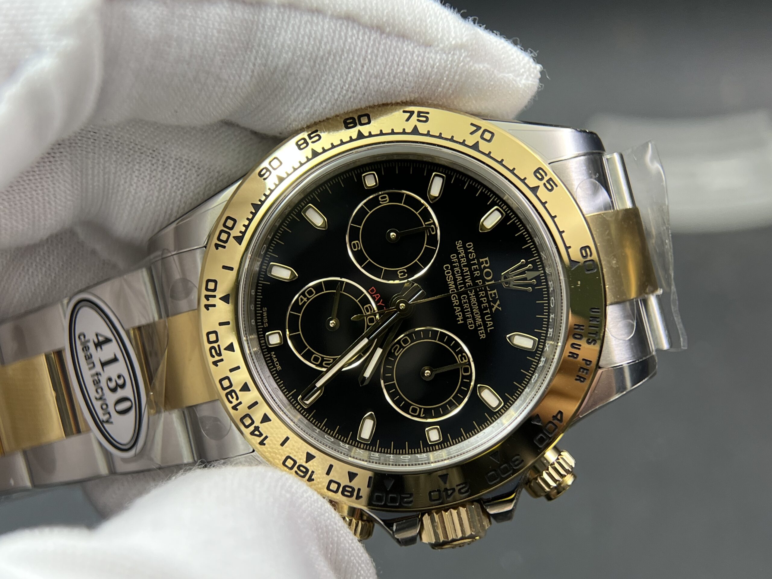 Daytona 116503 Clean 1:1 Best Edition Black Dial on YG/SS Bracelet SA4130 V3 - Image 5