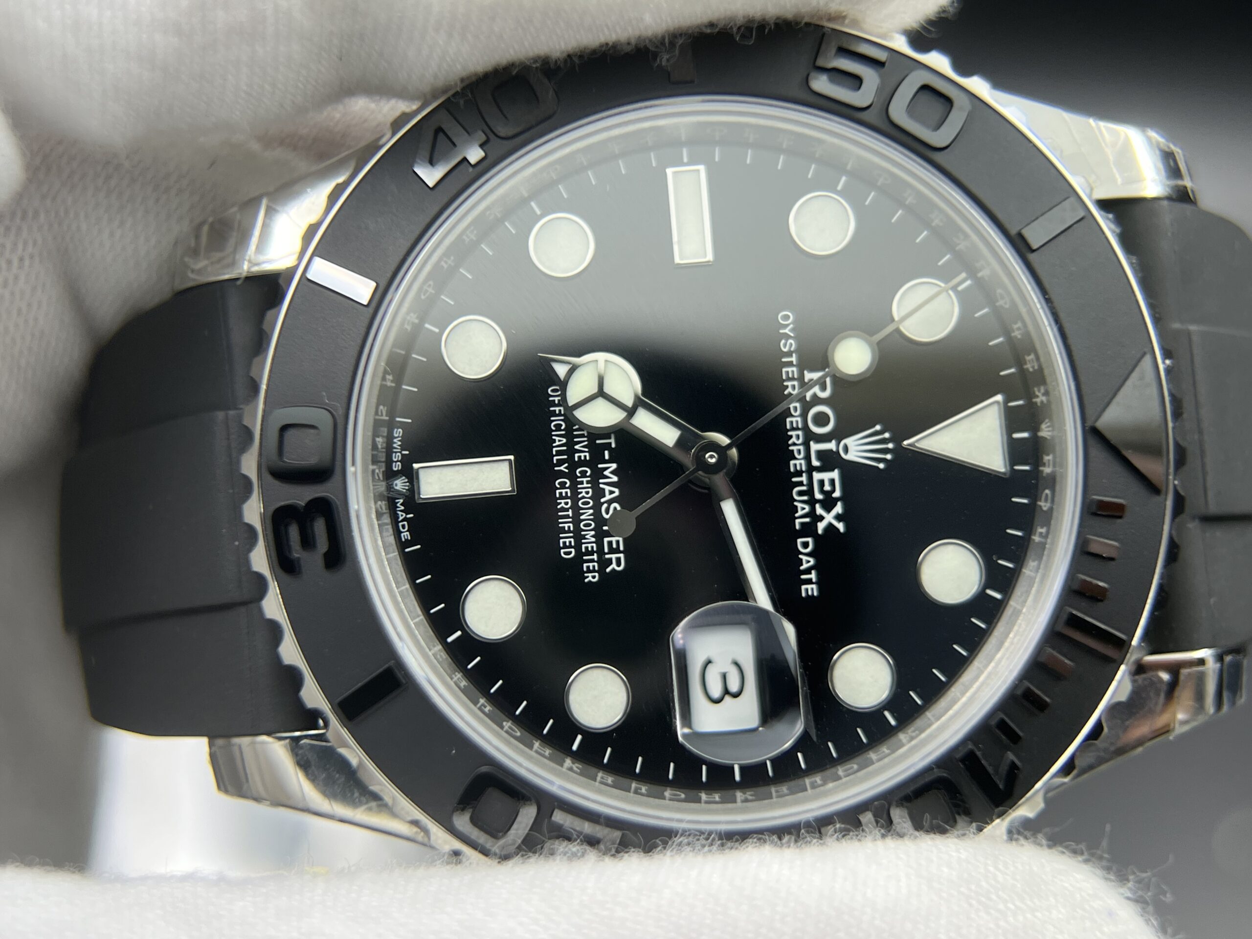 138 grams Yacht-Master 42mm 226659 VSF 1:1 Best Edition Black Ceramic Bezel on Black Rubber Strap V2 version - Image 7