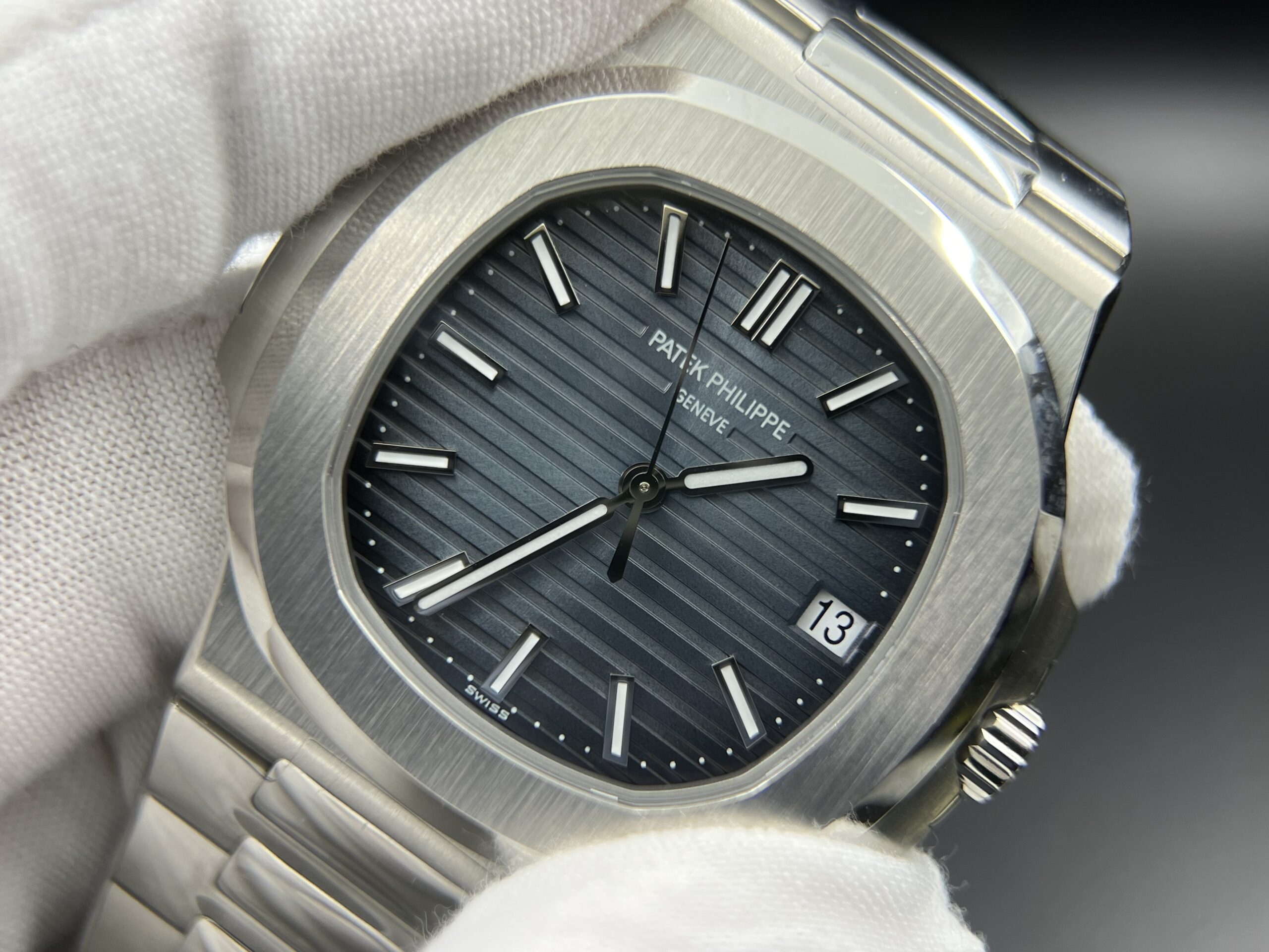 Nautilus 5711/1A 3KF 1:1 Best Edition Blue Textured Dial on SS Bracelet A324 Super Clone V2