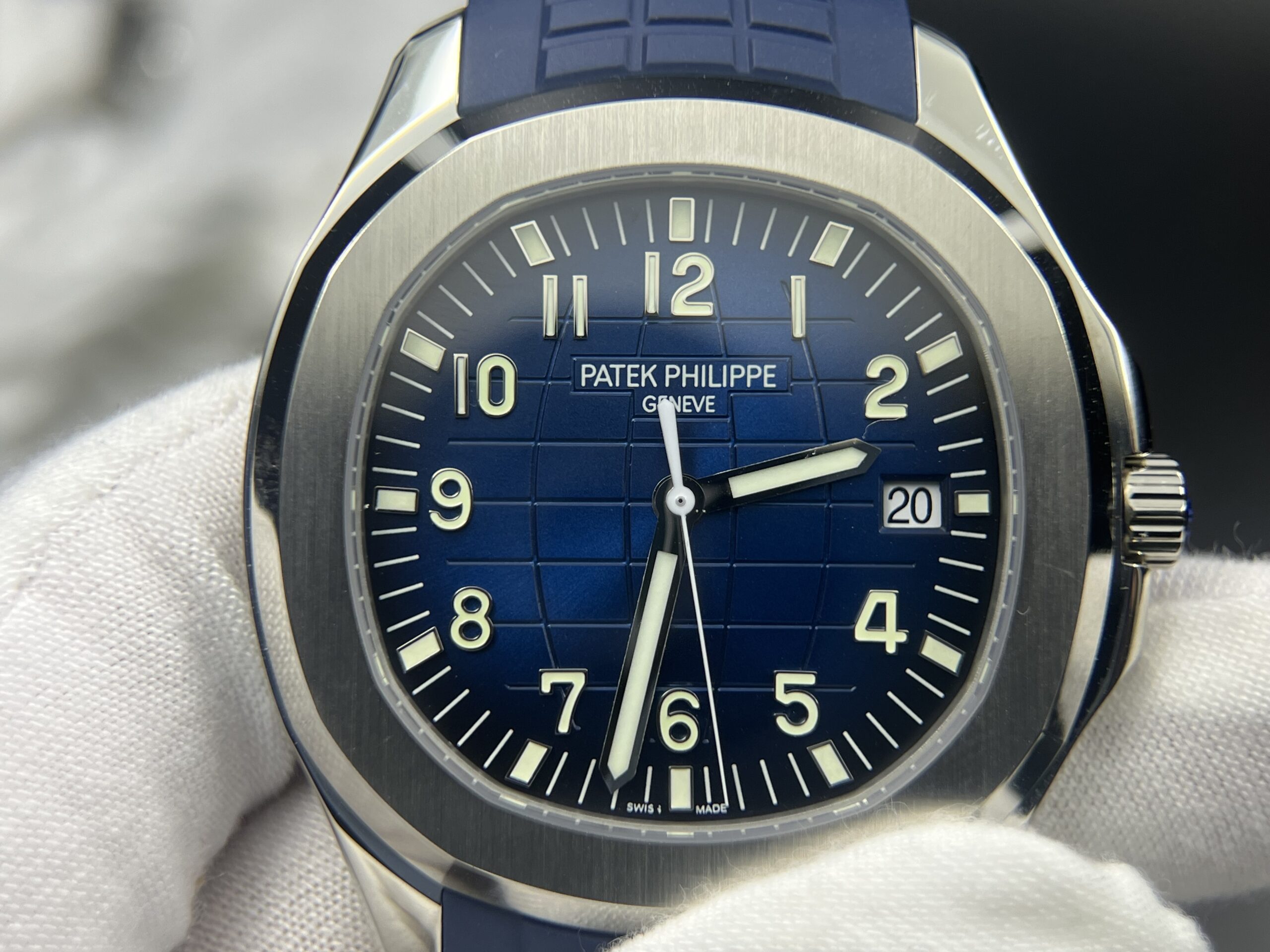 Aquanaut 5168 SS 3KF 1:1 Best Edition Blue Dial on Blue Rubber Strap A330 Super Clone V3 - Image 2