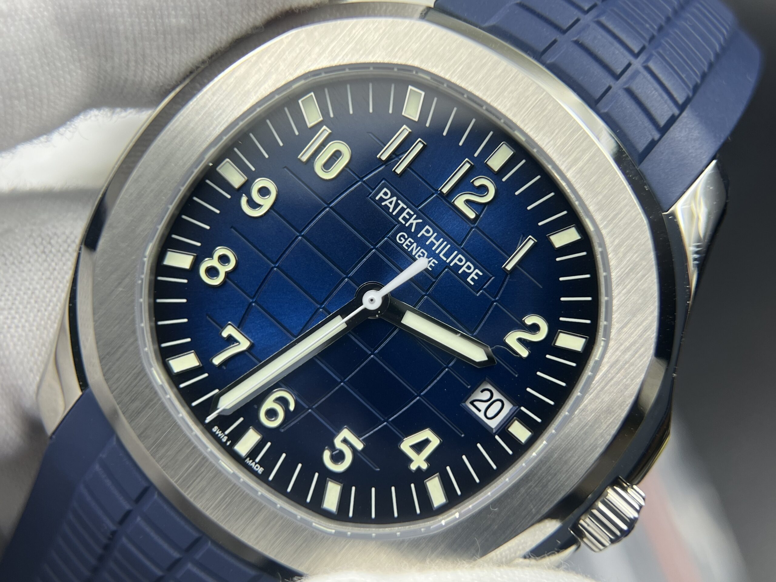Aquanaut 5168 SS 3KF 1:1 Best Edition Blue Dial on Blue Rubber Strap A330 Super Clone V3