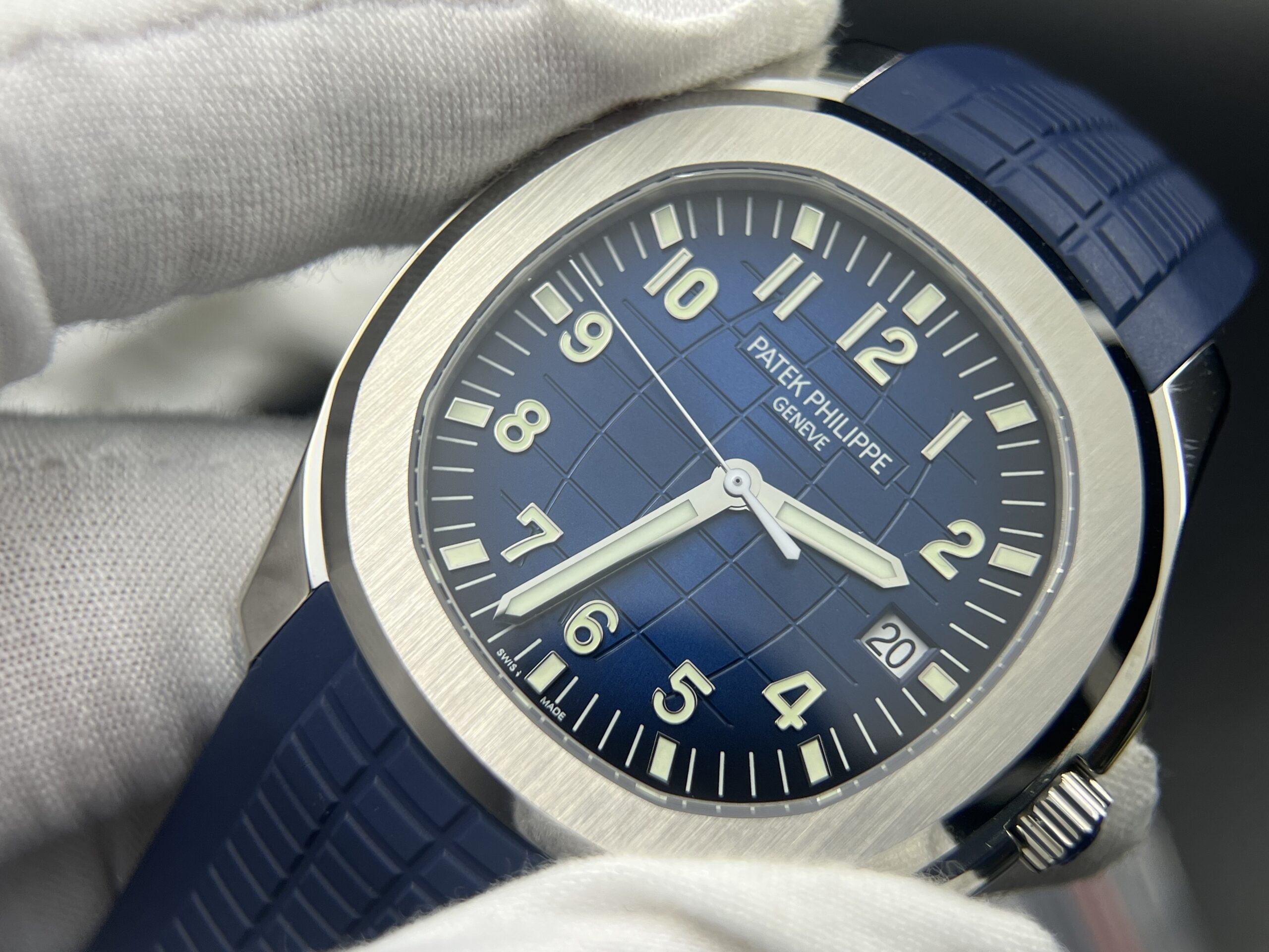 Aquanaut 5168 SS 3KF 1:1 Best Edition Blue Dial on Blue Rubber Strap A330 Super Clone V3 - Image 6