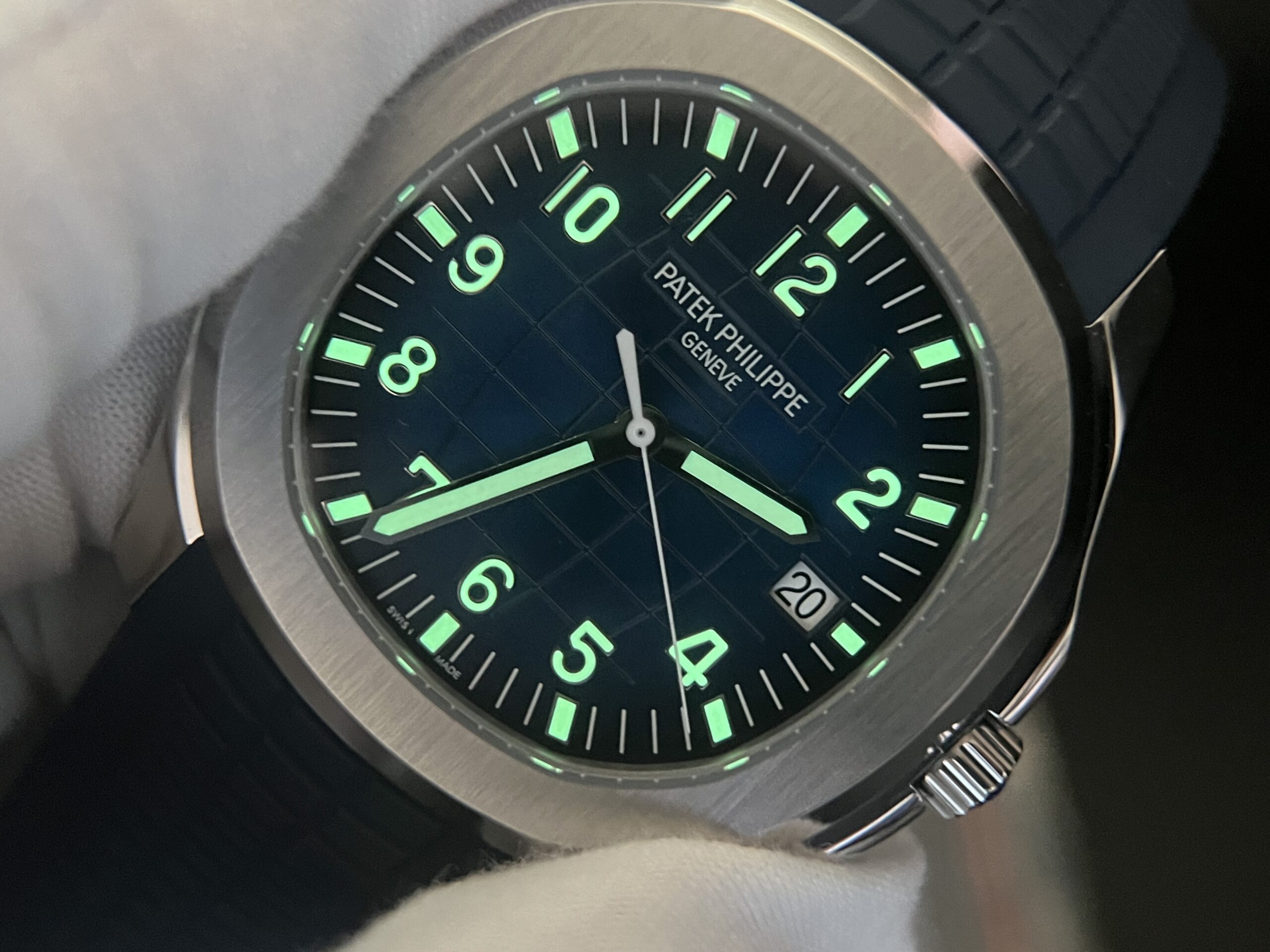 Aquanaut 5168 SS 3KF 1:1 Best Edition Blue Dial on Blue Rubber Strap A330 Super Clone V3 - Image 8