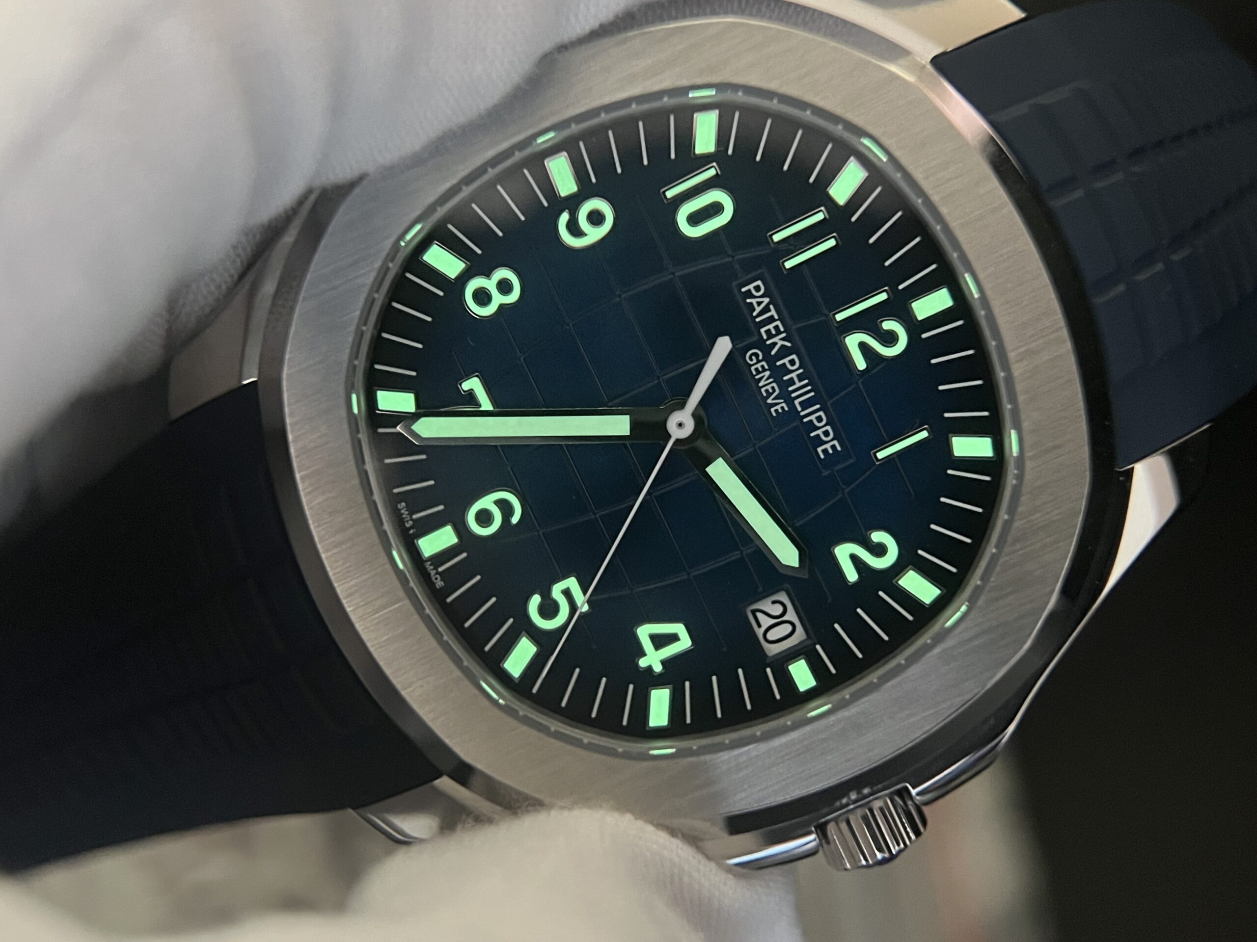 Aquanaut 5168 SS 3KF 1:1 Best Edition Blue Dial on Blue Rubber Strap A330 Super Clone V3 - Image 9