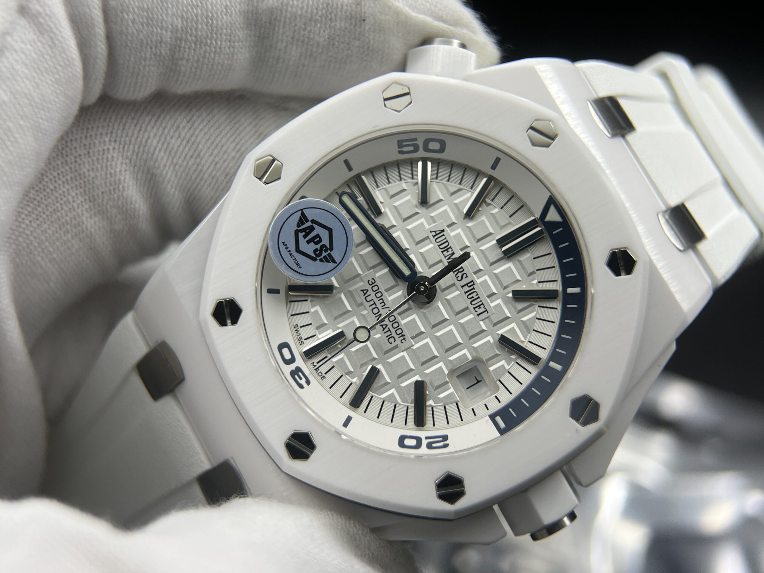 Royal Oak Offshore Diver 15707 White Ceramic APSF 1:1 Best Edition SA3120 Super Clone - Image 6