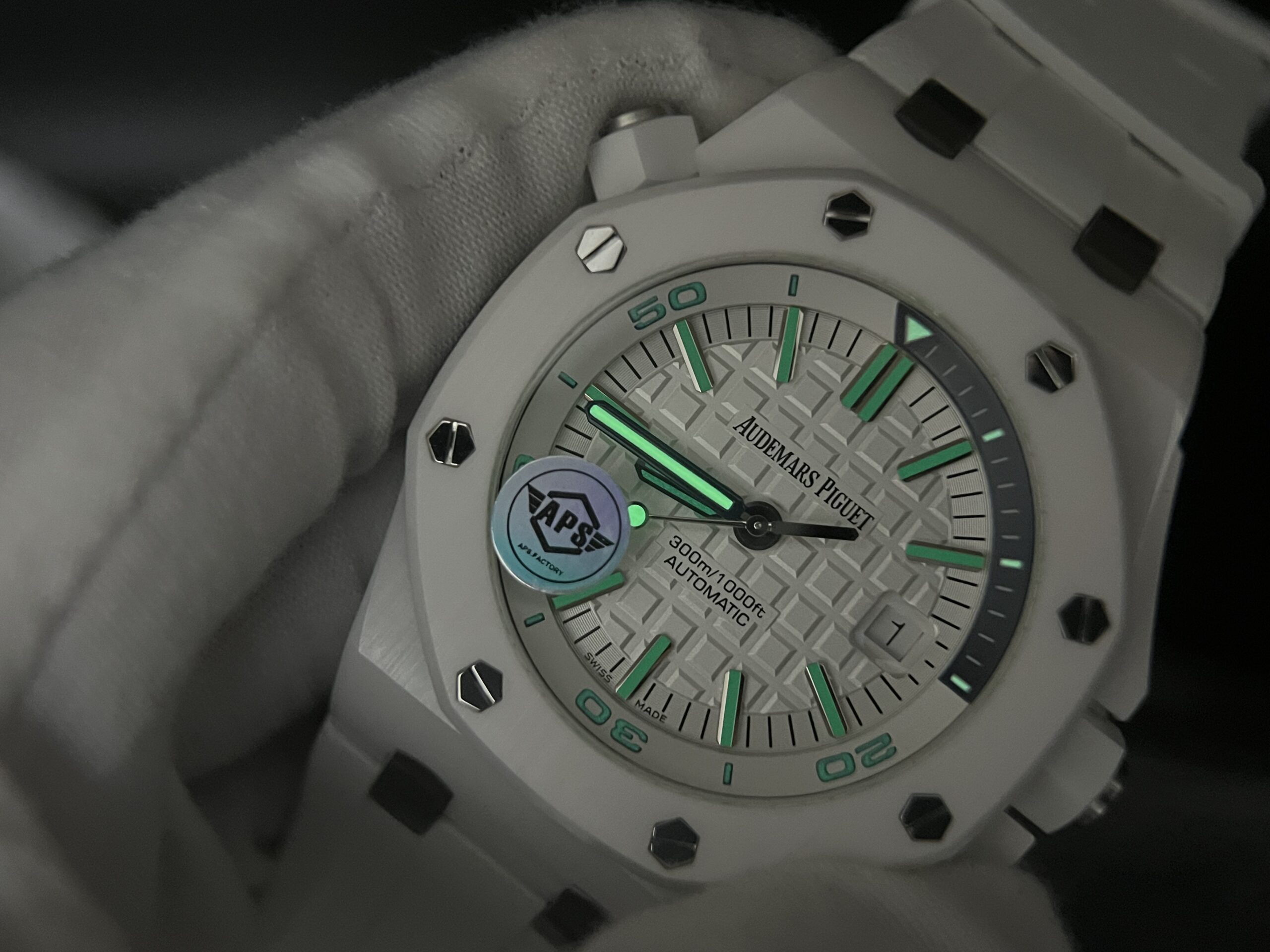 Royal Oak Offshore Diver 15707 White Ceramic APSF 1:1 Best Edition SA3120 Super Clone - Image 10