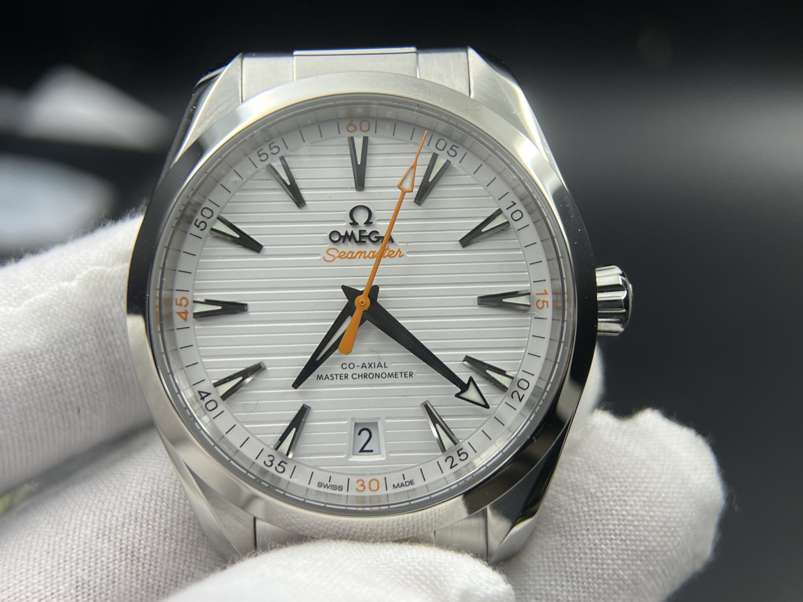 Aqua Terra 150M Master Chronometers VSF 1:1 Best Edition White Dial Orange Hand on SS Bracelet A8900 Super Clone - Image 7