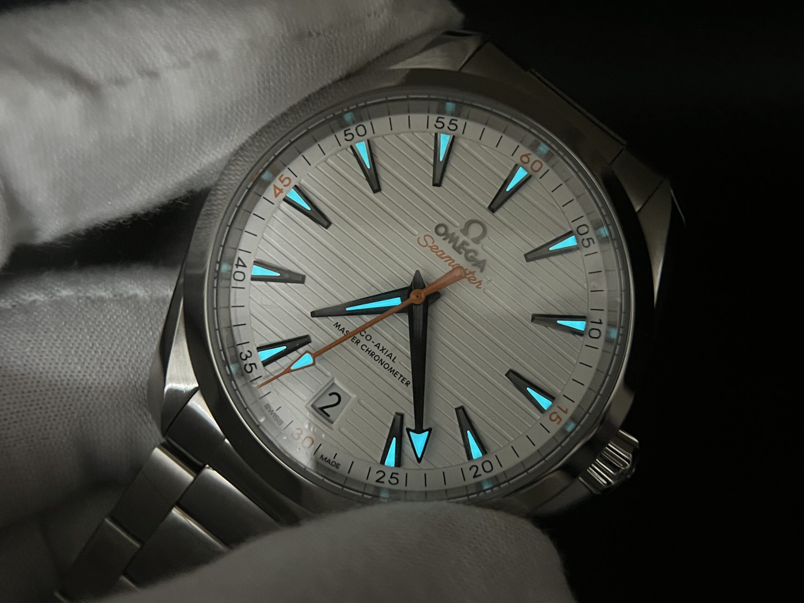 Aqua Terra 150M Master Chronometers VSF 1:1 Best Edition White Dial Orange Hand on SS Bracelet A8900 Super Clone - Image 9