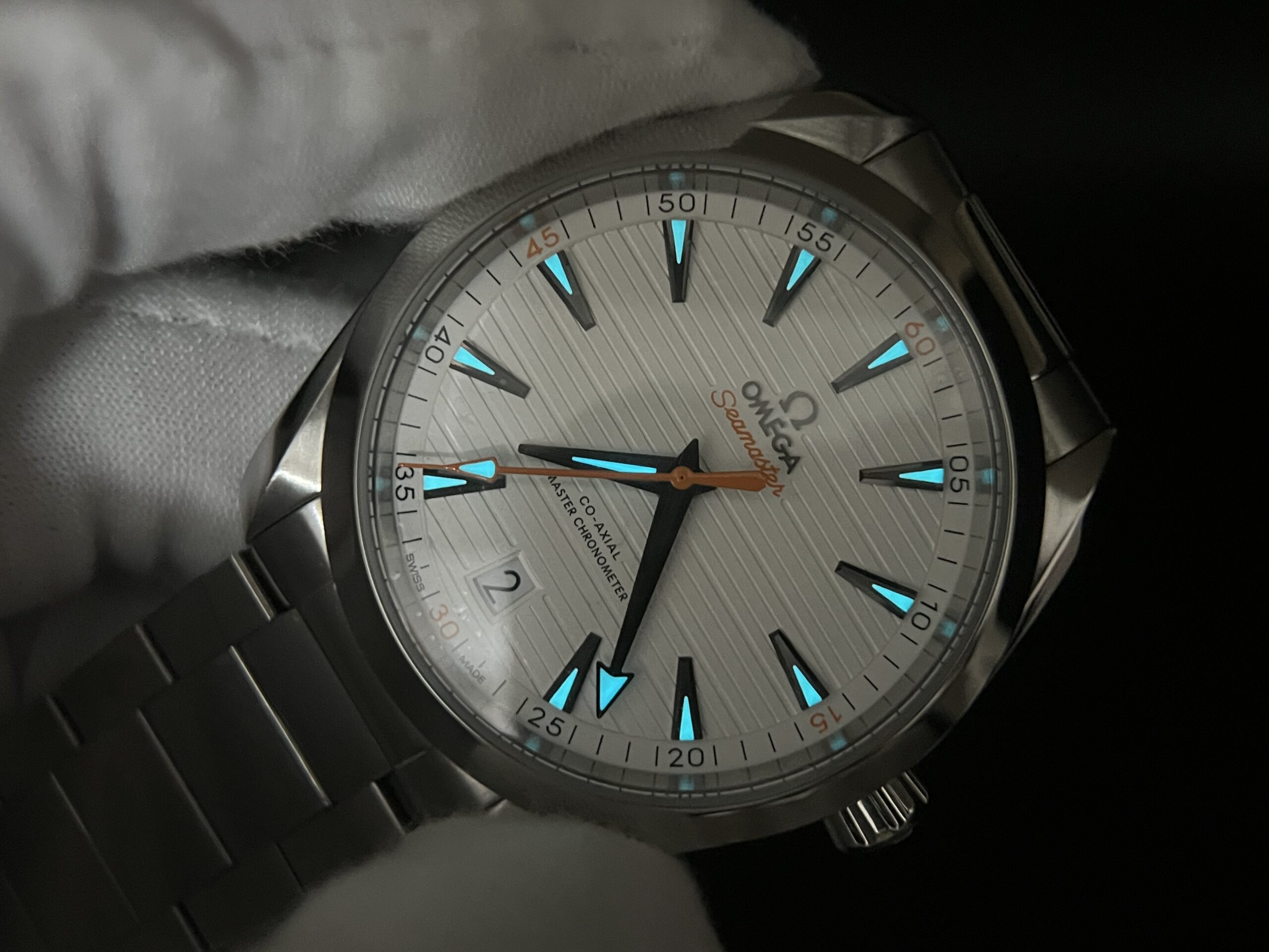 Aqua Terra 150M Master Chronometers VSF 1:1 Best Edition White Dial Orange Hand on SS Bracelet A8900 Super Clone - Image 10