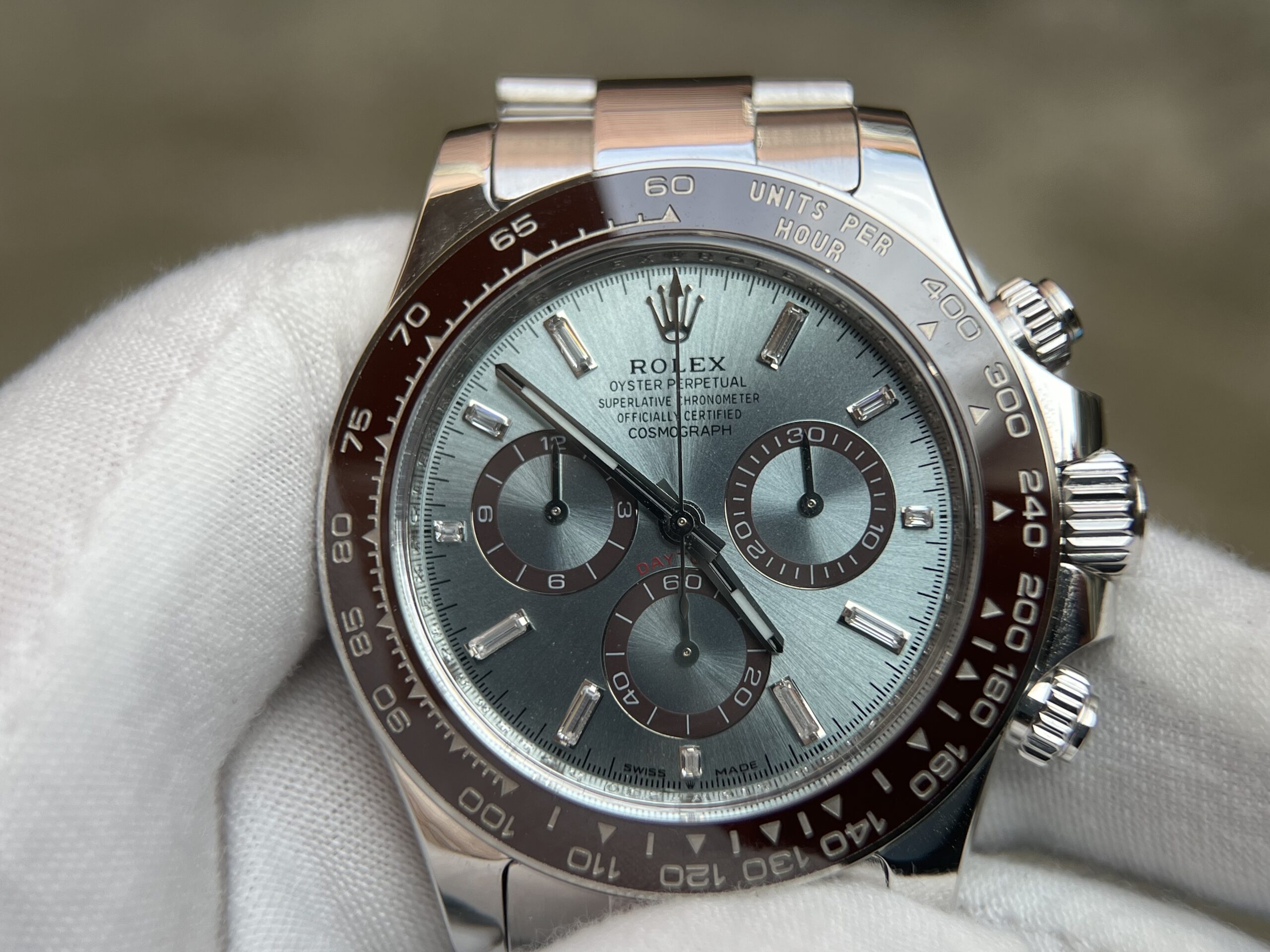 2023 Daytona 126506 Ice Blue Crystal Dial Tungsten shell Case Wrap real platinum 227 grams - Image 4