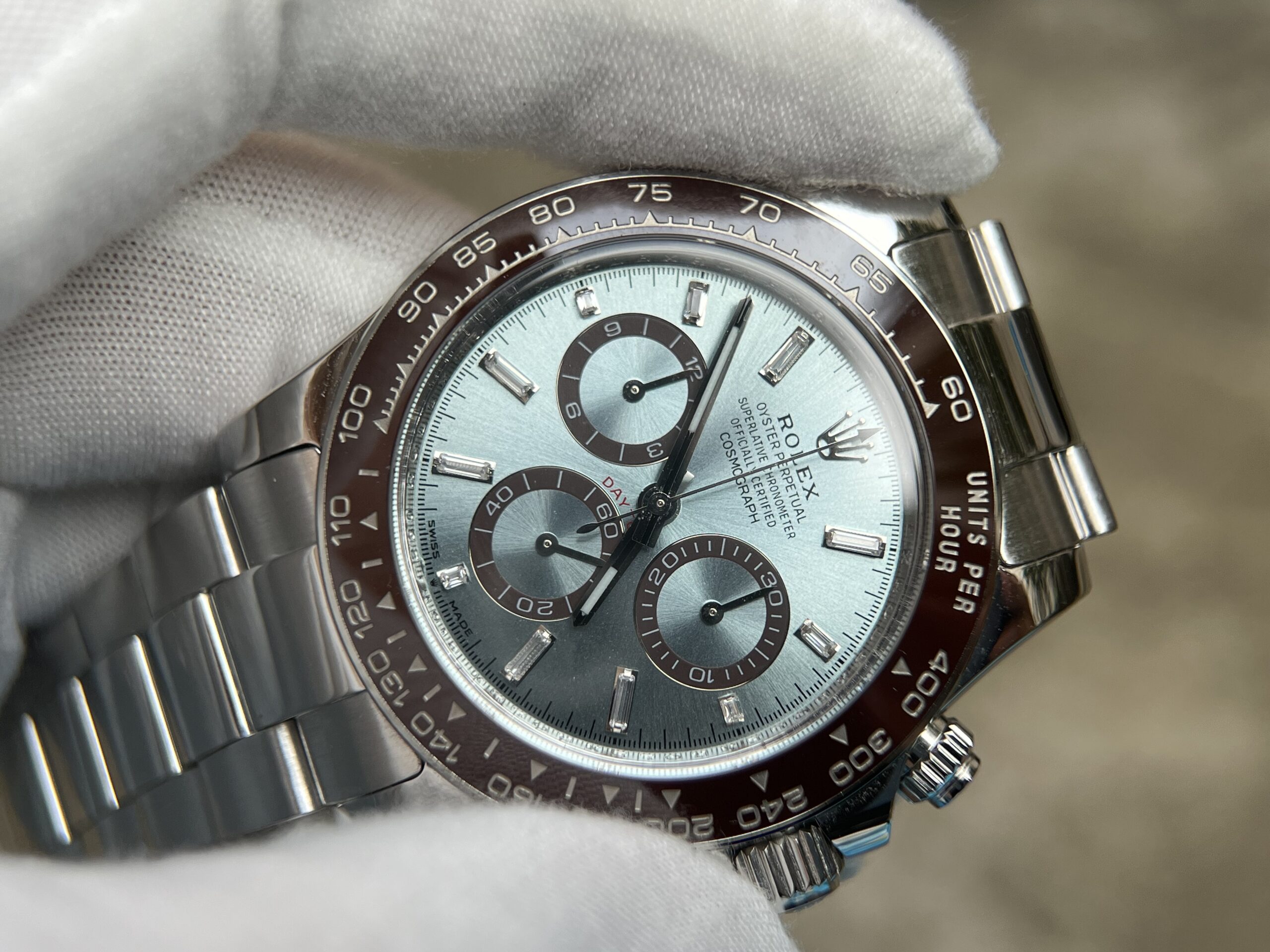 2023 Daytona 126506 Ice Blue Crystal Dial Tungsten shell Case Wrap real platinum 227 grams - Image 7