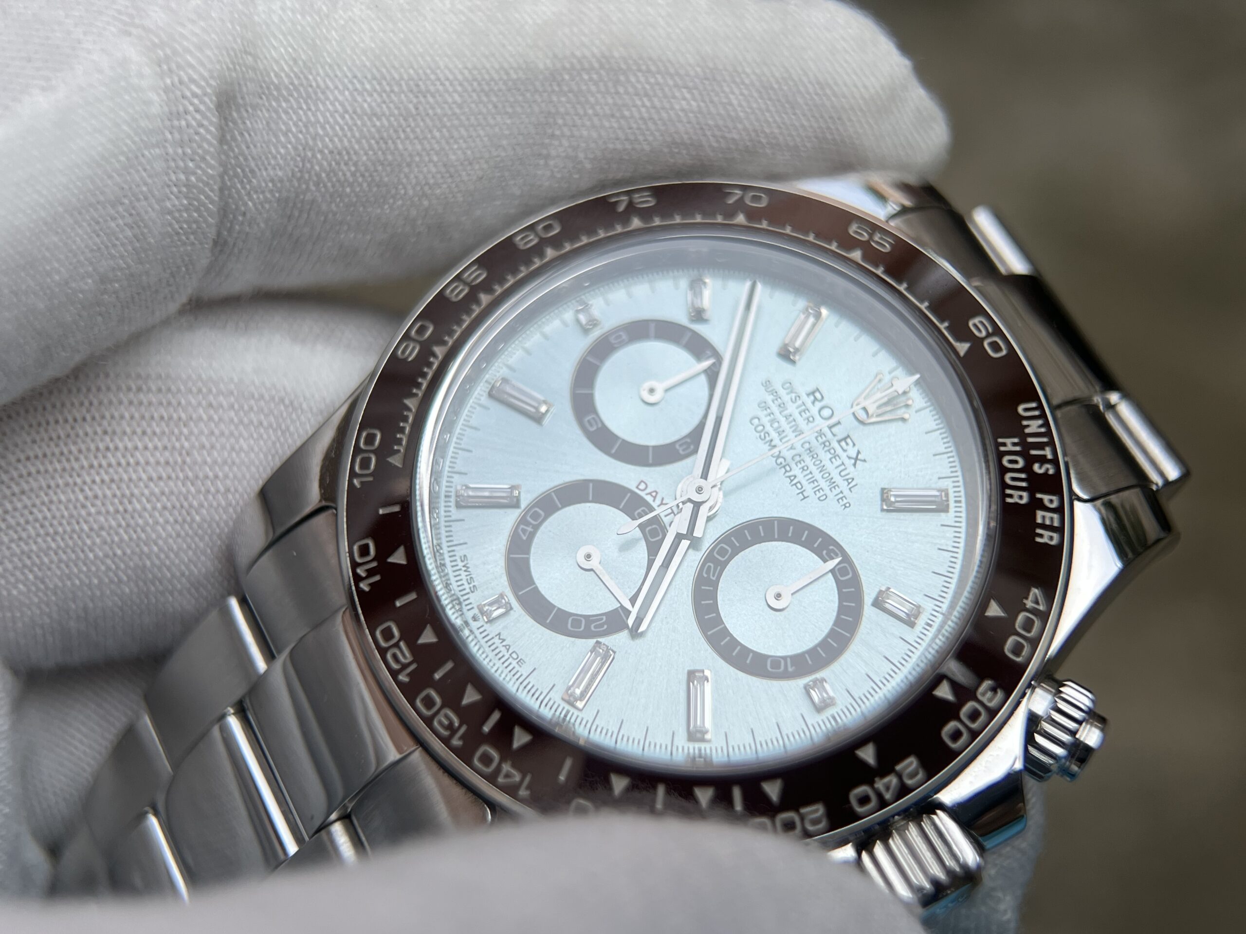 2023 Daytona 126506 Ice Blue Crystal Dial Tungsten shell Case Wrap real platinum 227 grams - Image 8