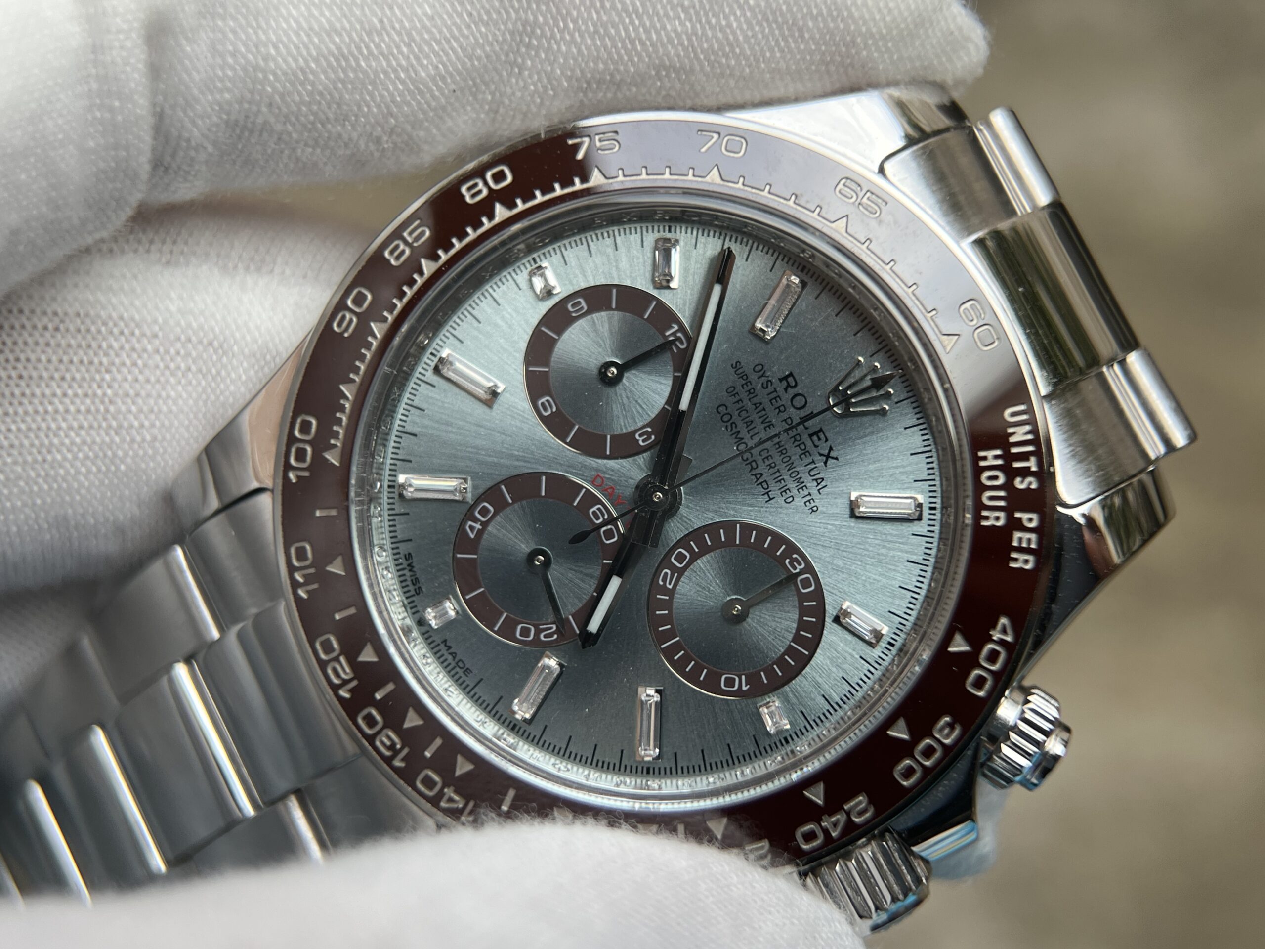 2023 Daytona 126506 Ice Blue Crystal Dial Tungsten shell Case Wrap real platinum 227 grams - Image 9