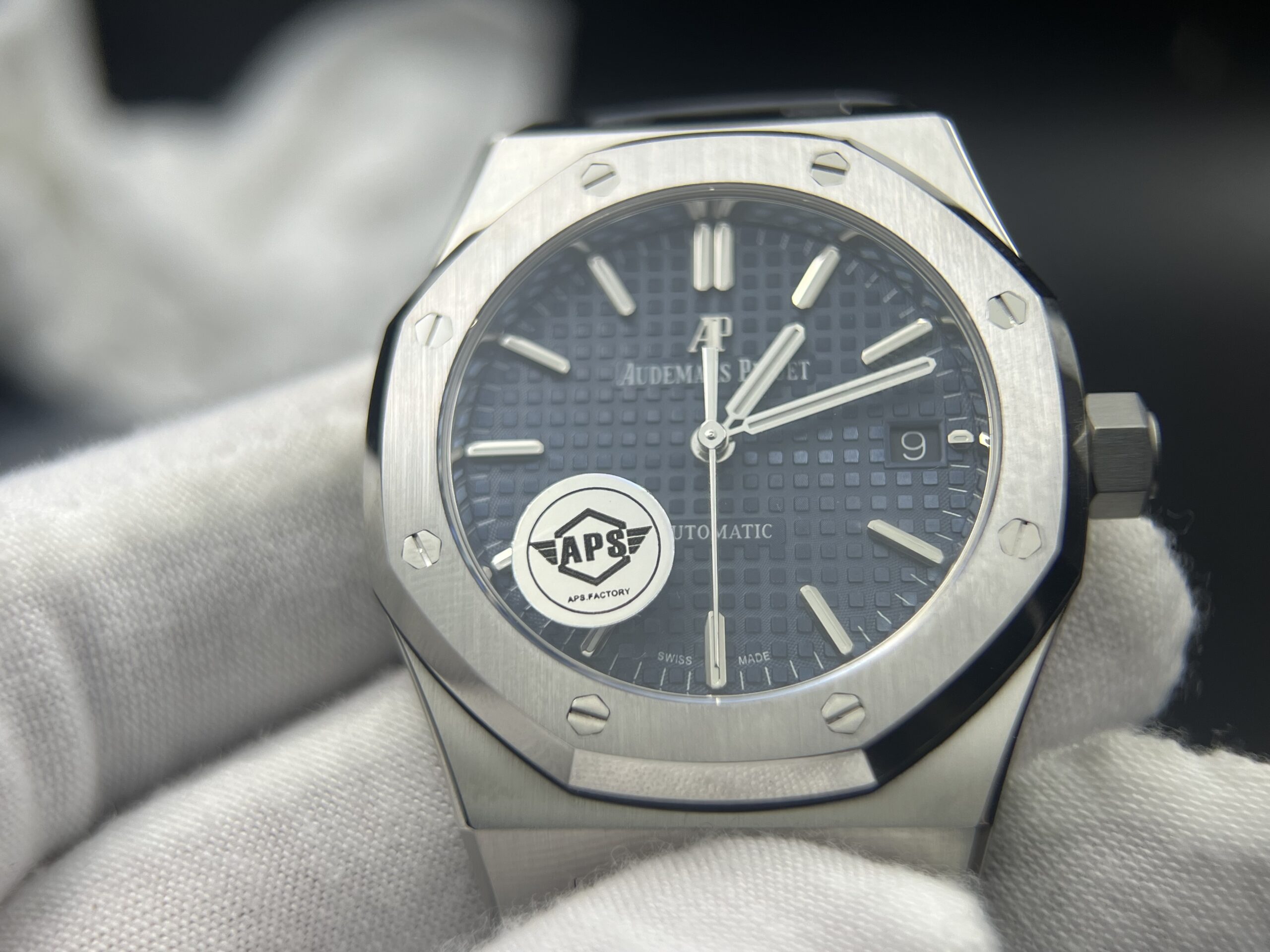 Royal Oak 37mm 15450 SS APSF 1:1 Best Edition Blue Textured Dial on SS Bracelet A3120 - Image 6