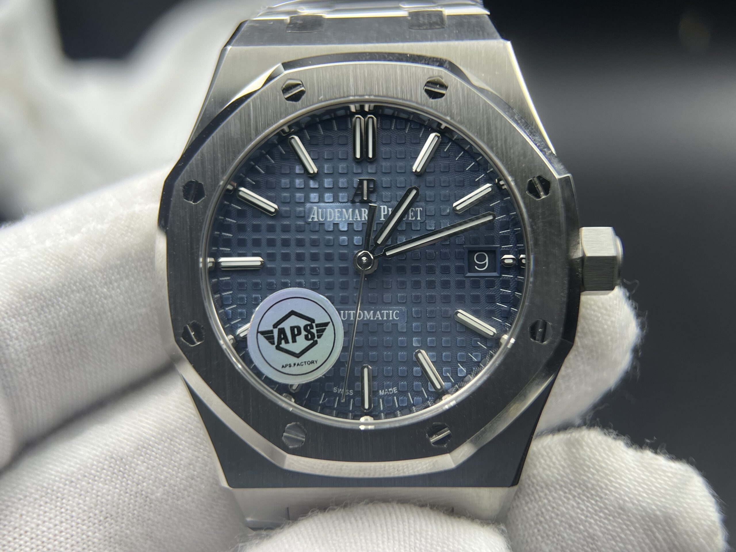 Royal Oak 37mm 15450 SS APSF 1:1 Best Edition Blue Textured Dial on SS Bracelet A3120 - Image 7