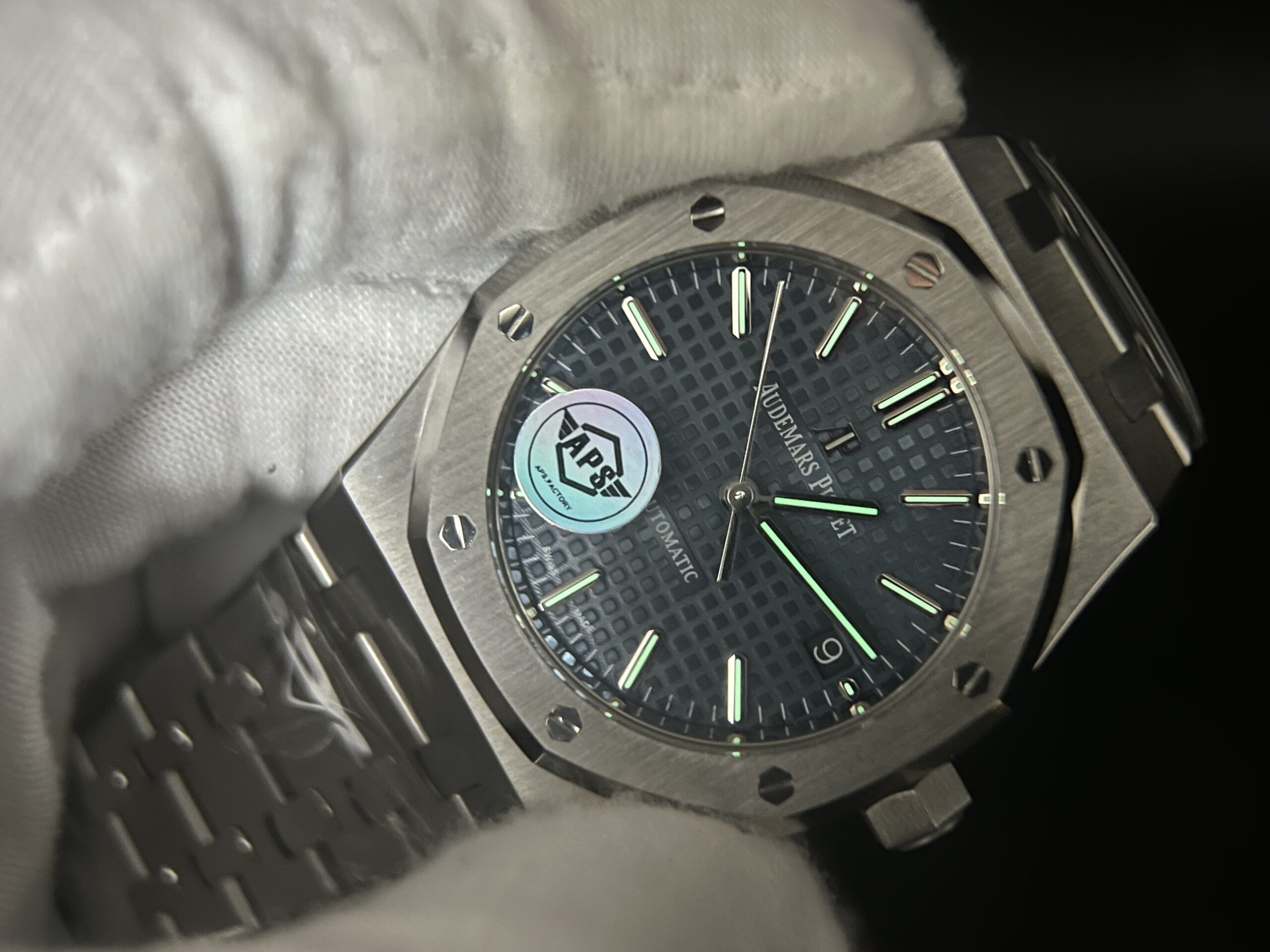 Royal Oak 37mm 15450 SS APSF 1:1 Best Edition Blue Textured Dial on SS Bracelet A3120 - Image 12