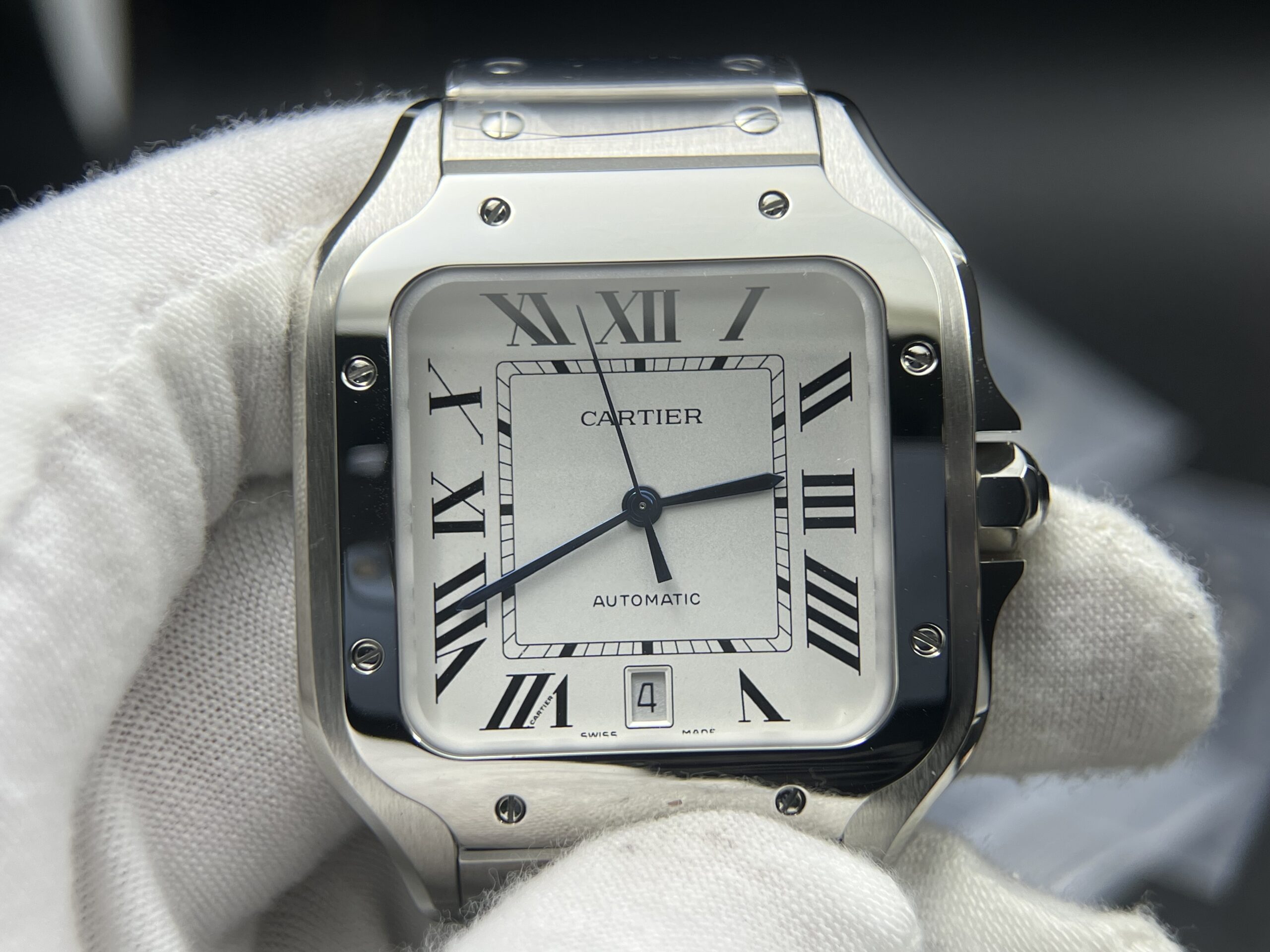 Santos de Cartier XL 40mm SS BVF 1:1 Best Edition White Dial on SS Bracelet MIYOTA 9015 - Image 2