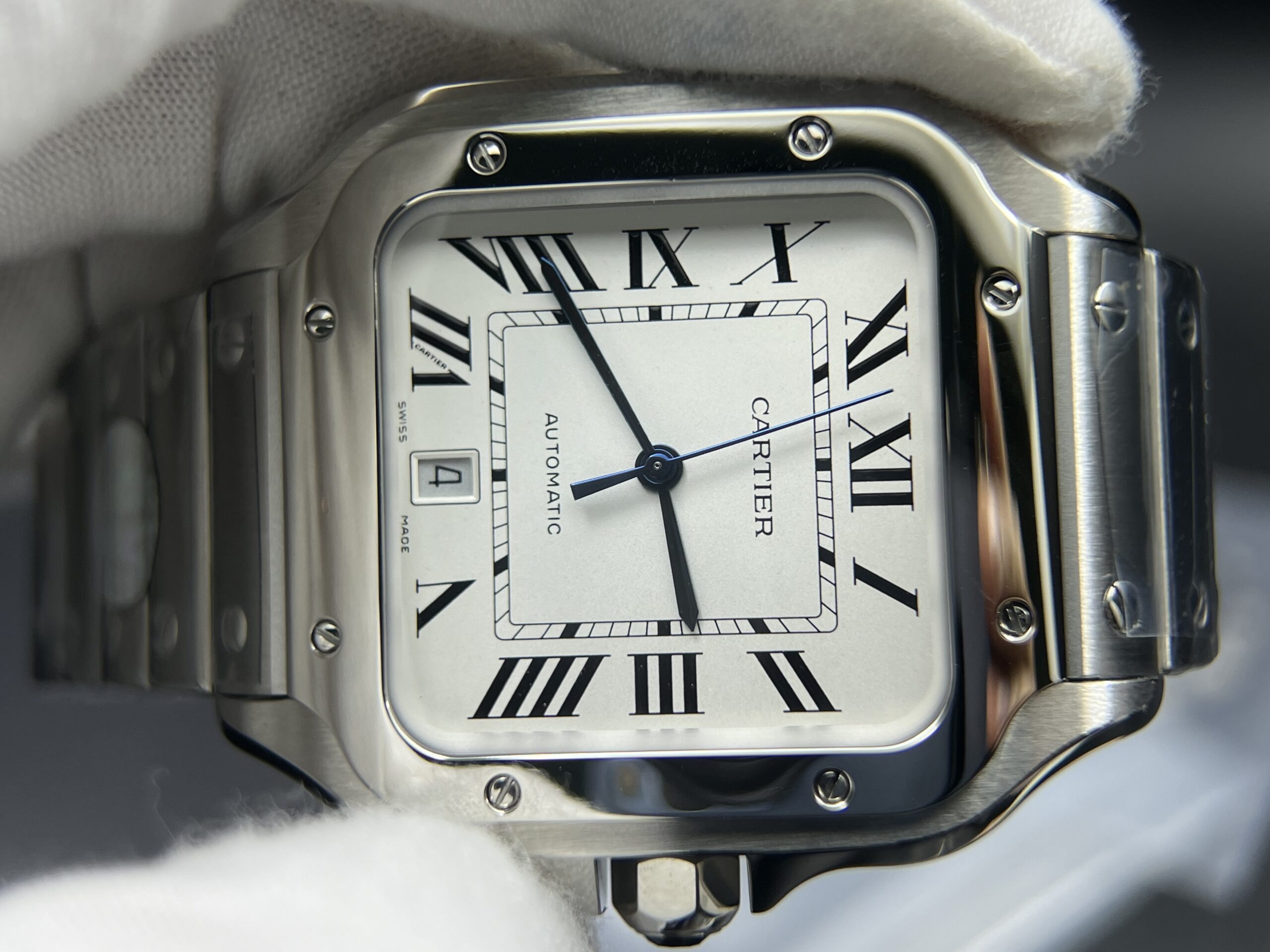 Santos de Cartier XL 40mm SS BVF 1:1 Best Edition White Dial on SS Bracelet MIYOTA 9015 - Image 5