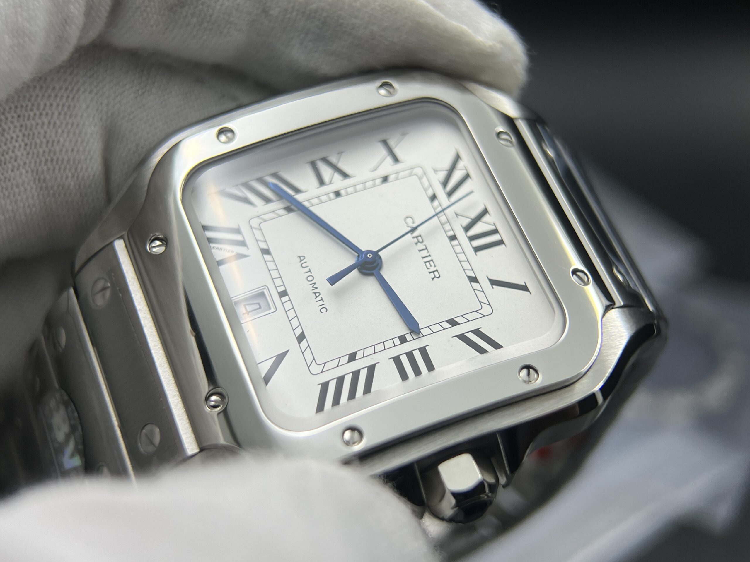 Santos de Cartier XL 40mm SS BVF 1:1 Best Edition White Dial on SS Bracelet MIYOTA 9015 - Image 6