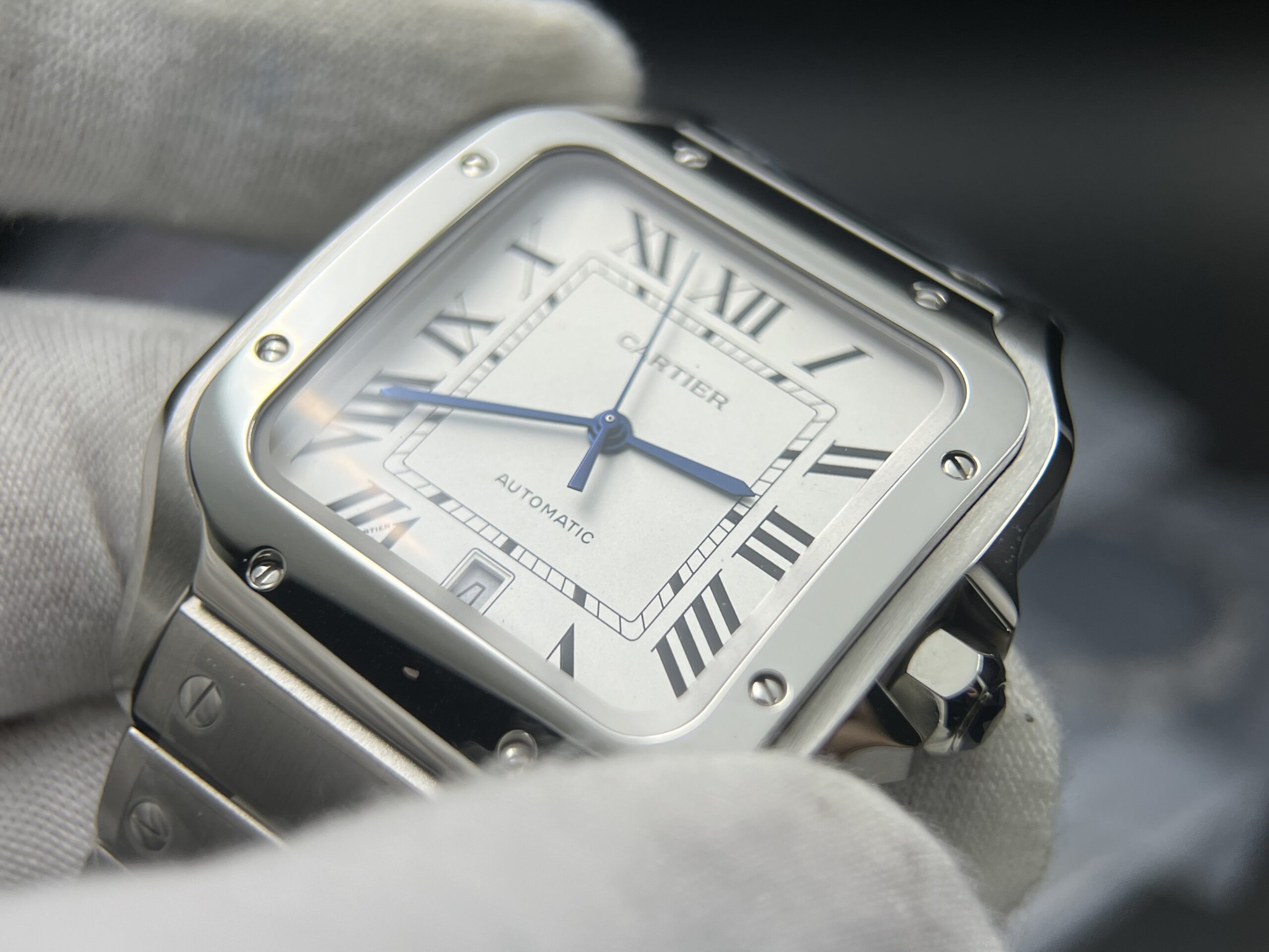 Santos de Cartier XL 40mm SS BVF 1:1 Best Edition White Dial on SS Bracelet MIYOTA 9015 - Image 7
