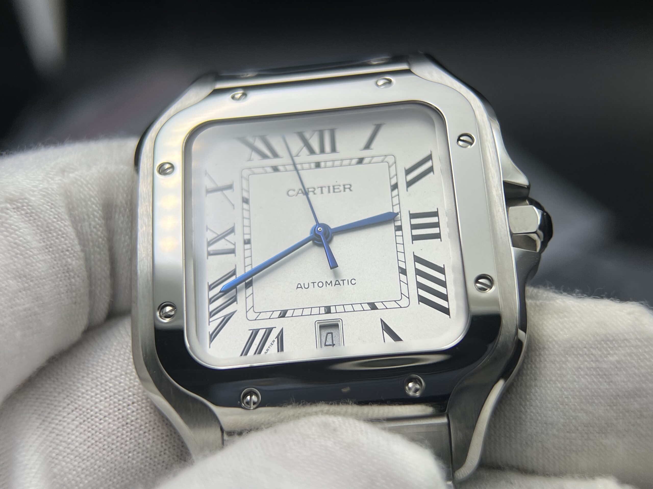 Santos de Cartier XL 40mm SS BVF 1:1 Best Edition White Dial on SS Bracelet MIYOTA 9015 - Image 8