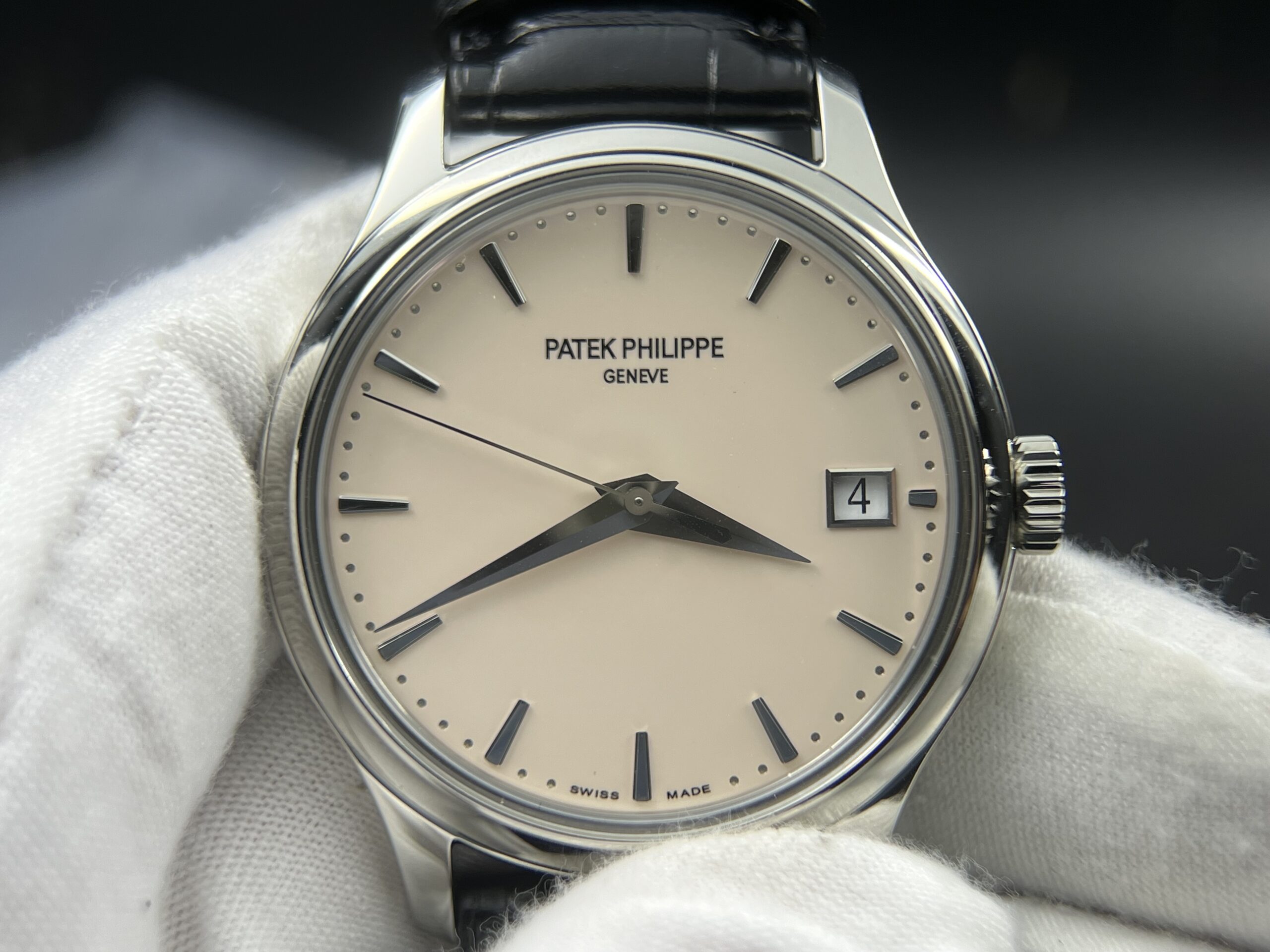 Calatrava 5227 SS 3KF 1:1 Best Edition White Dial on Brown Leather Strap A324 Super Clone V2 - Image 2