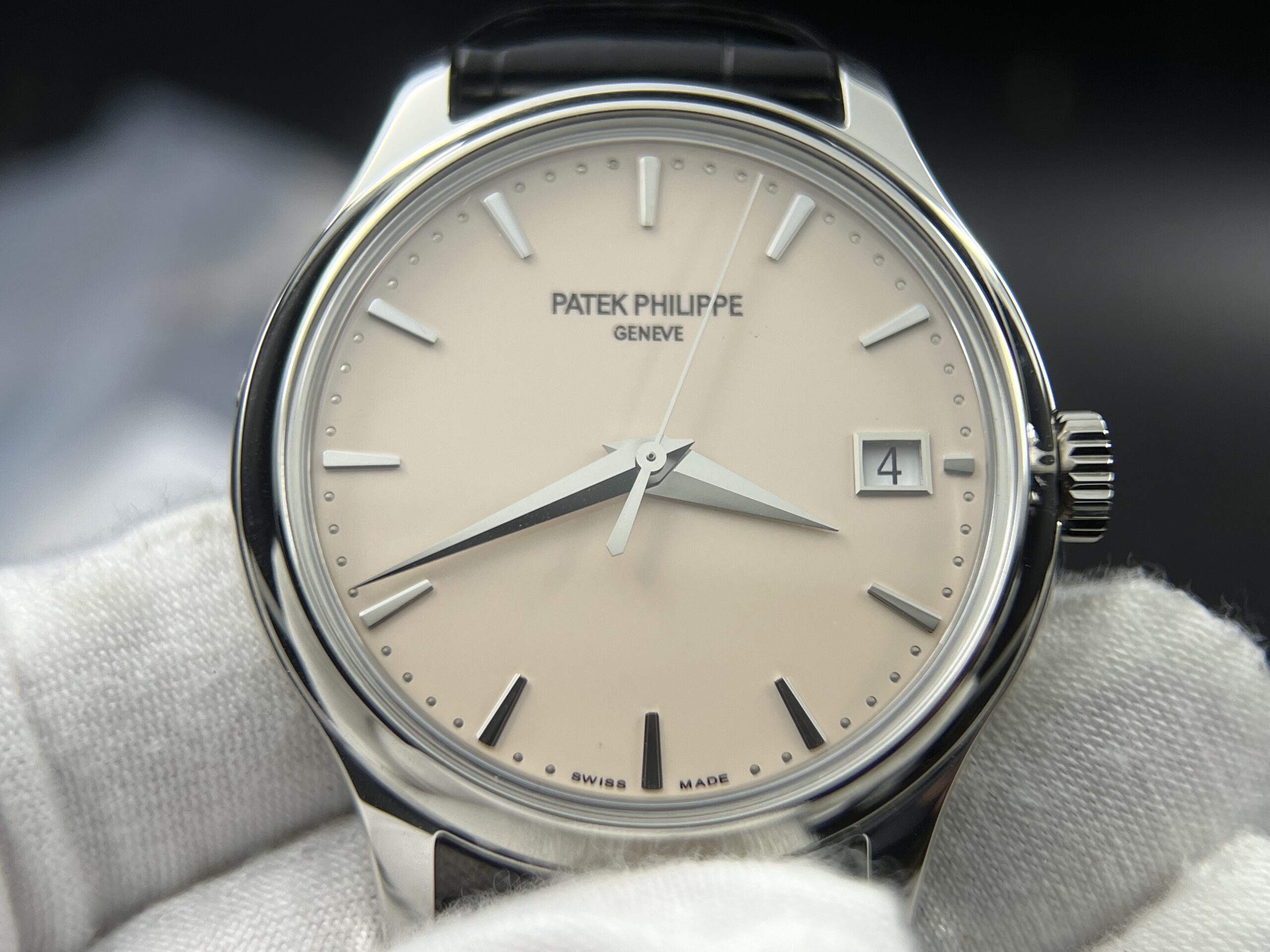 Calatrava 5227 SS 3KF 1:1 Best Edition White Dial on Brown Leather Strap A324 Super Clone V2 - Image 7