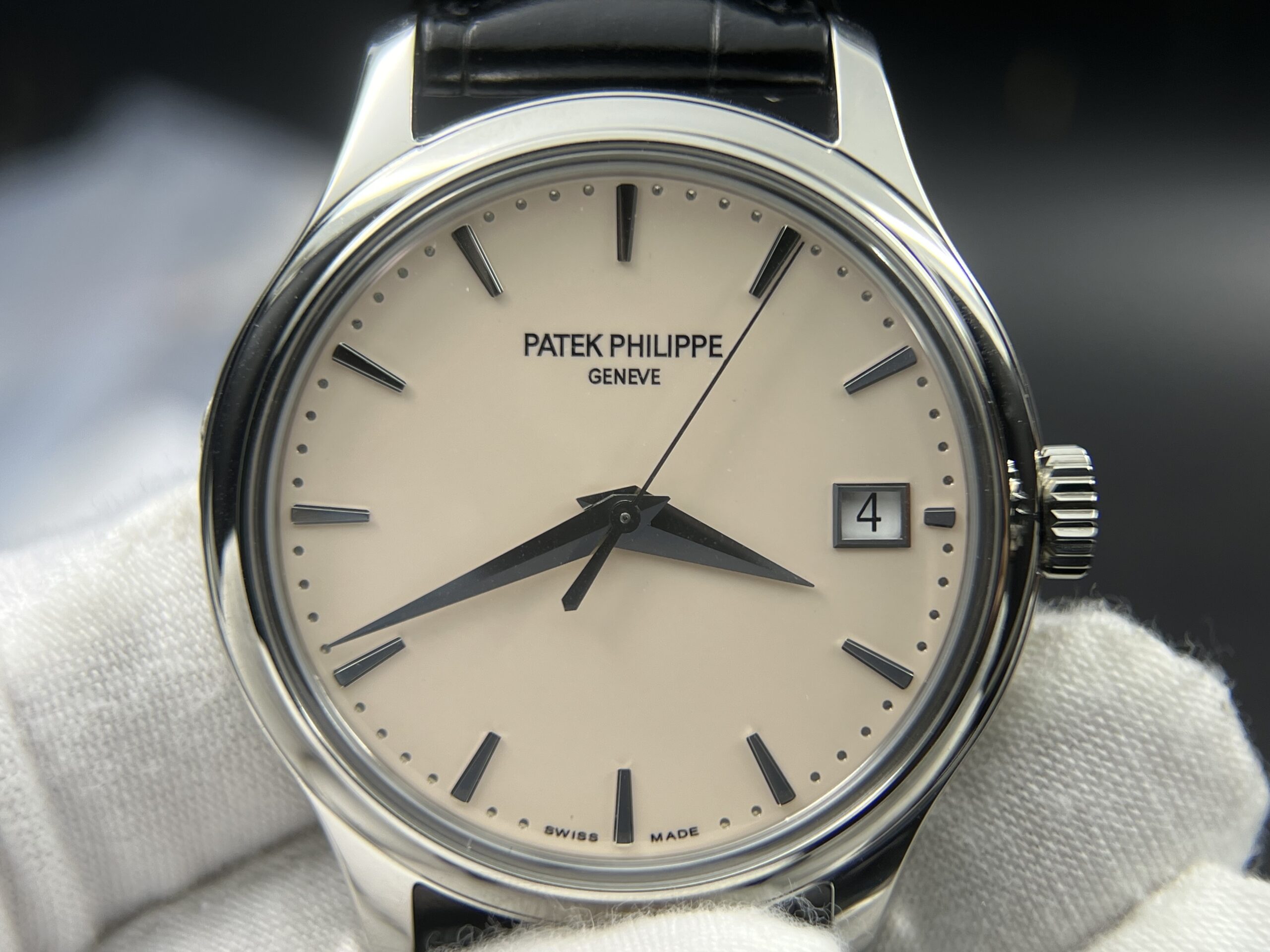 Calatrava 5227 SS 3KF 1:1 Best Edition White Dial on Brown Leather Strap A324 Super Clone V2 - Image 8