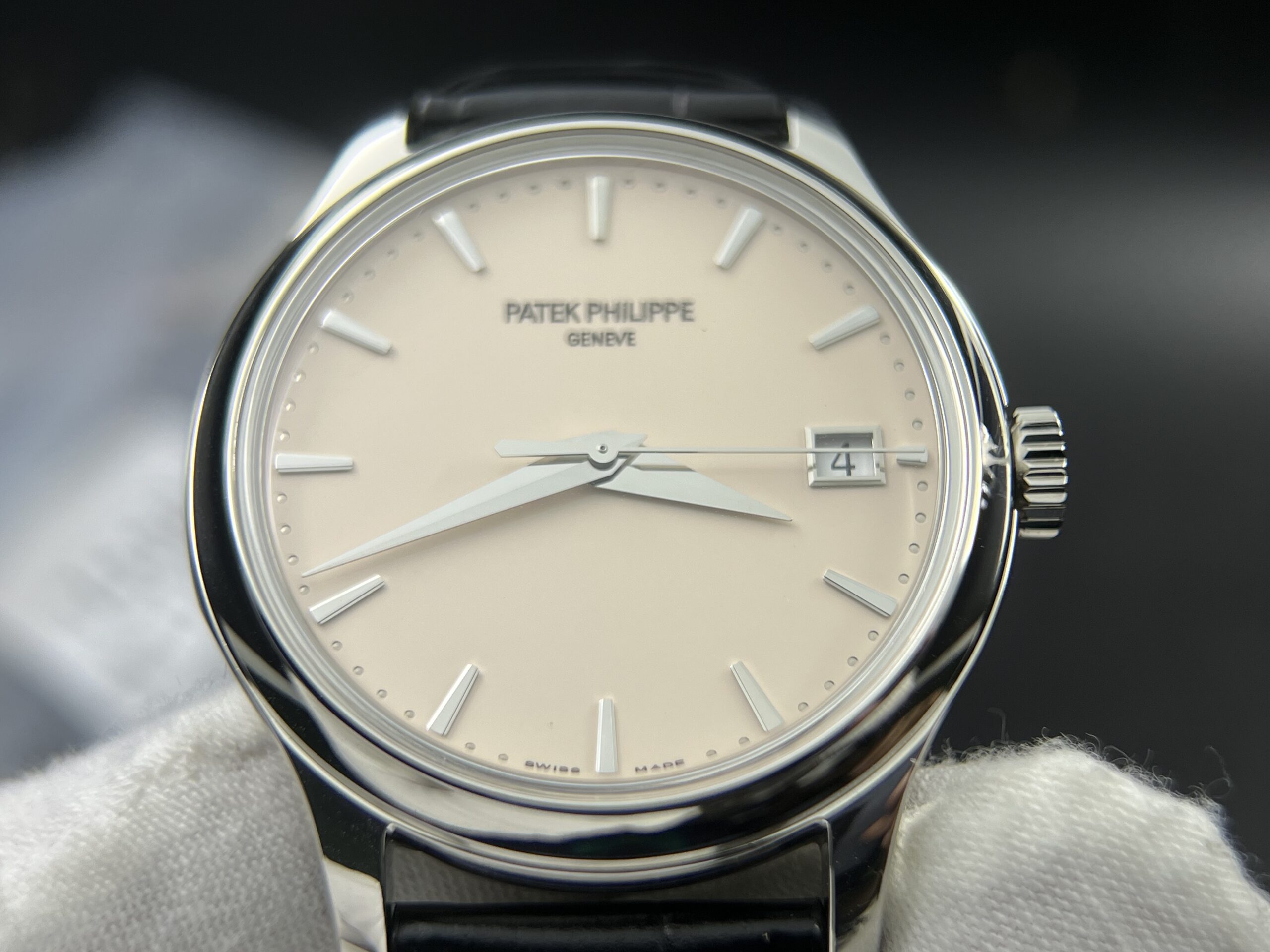 Calatrava 5227 SS 3KF 1:1 Best Edition White Dial on Brown Leather Strap A324 Super Clone V2 - Image 11